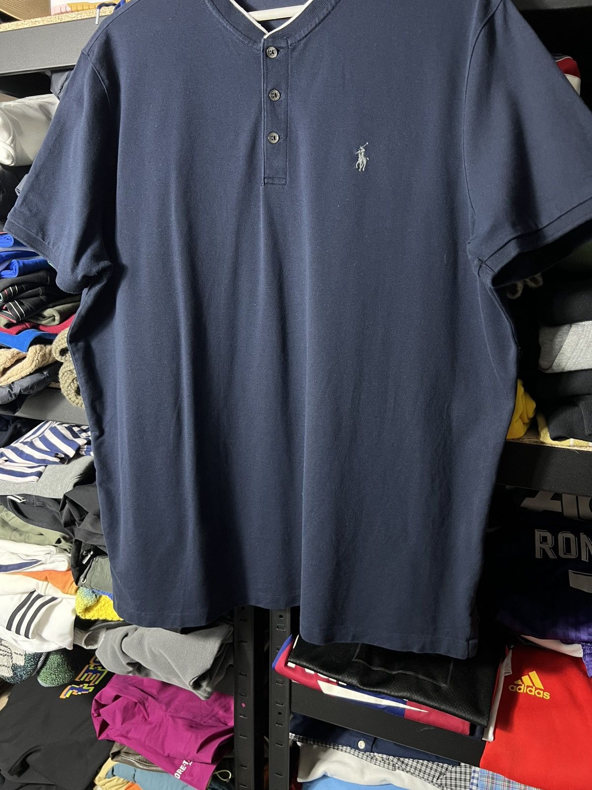 Polo Ralph Lauren POLO Ralph Lauren Henley T-Shirt Navy Blue Short Sleeve Tee Size US XL / EU 56 / 4 - 7 Thumbnail