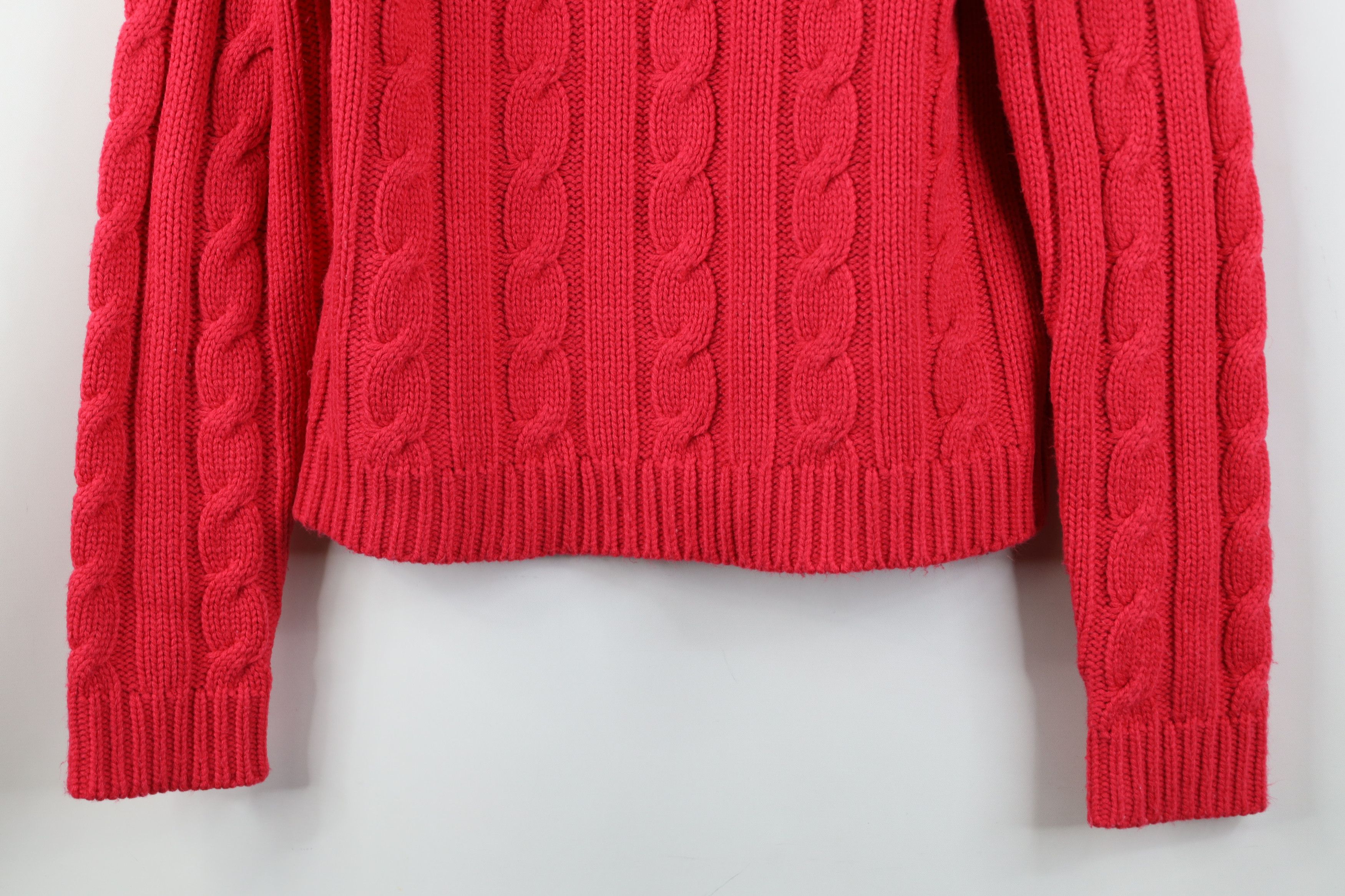 Express Vintage 90s Y2K Express Babydoll Chunky Cable Knit Sweater Size L / US 10 / IT 46 - 3 Thumbnail