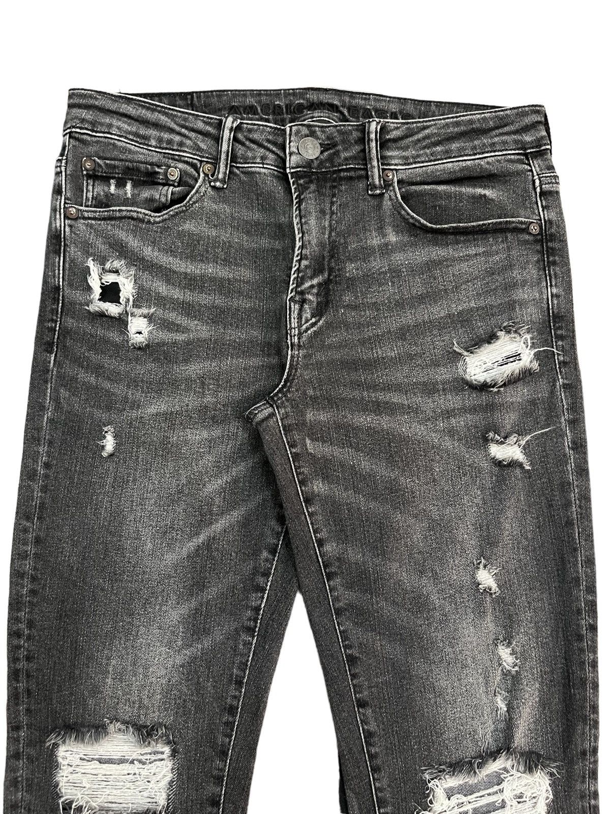 14th Addiction Vintage Japanese Brand Trash Deep Dark Black Distressed Jean Size US 32 / EU 48 - 3 Thumbnail