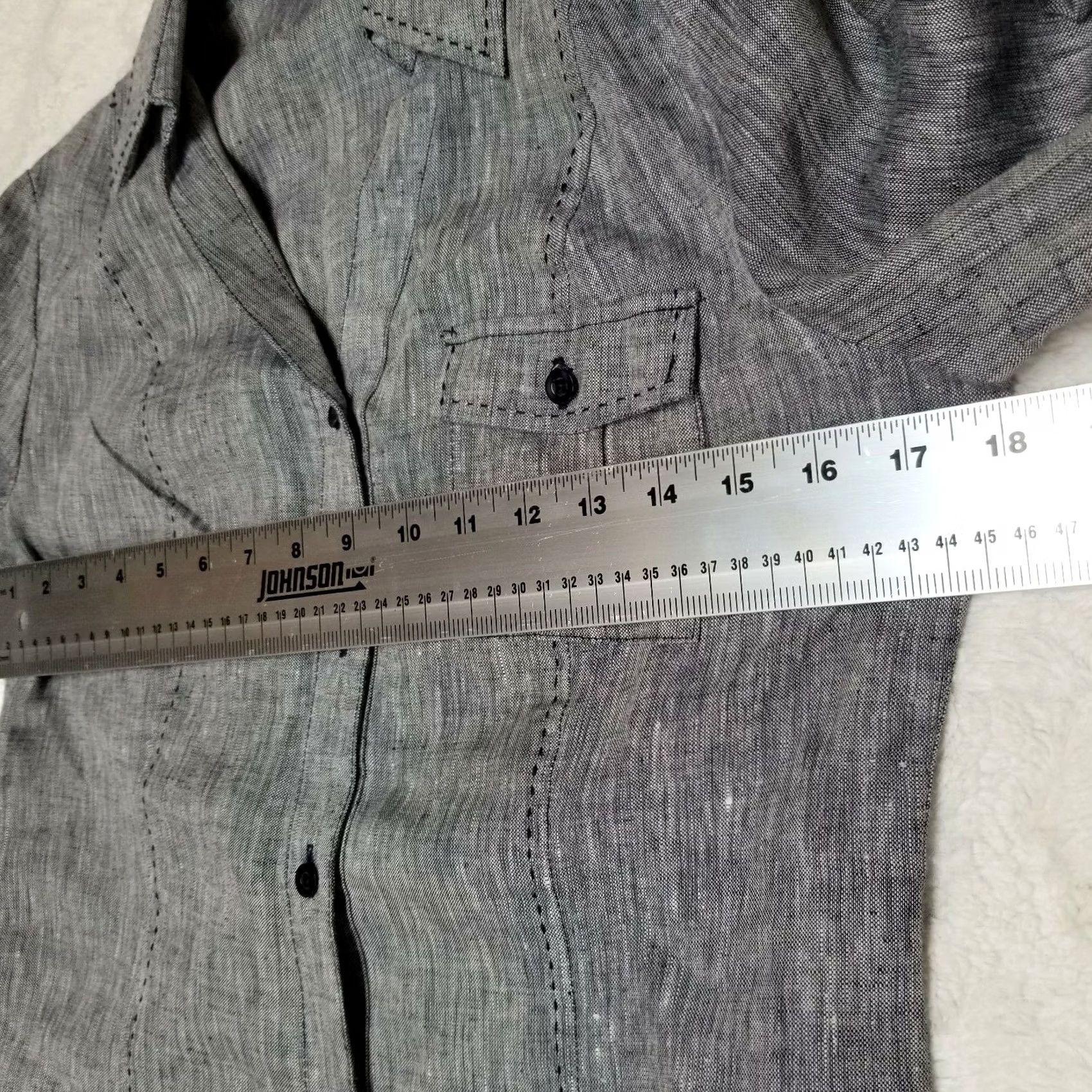 Vintage Ecologie Womens Button-Up Linen Shirt Roll-Tab Sleeve Blue XS/S Regular Women Shirt Size S / US 4 / IT 40 - 4 Thumbnail