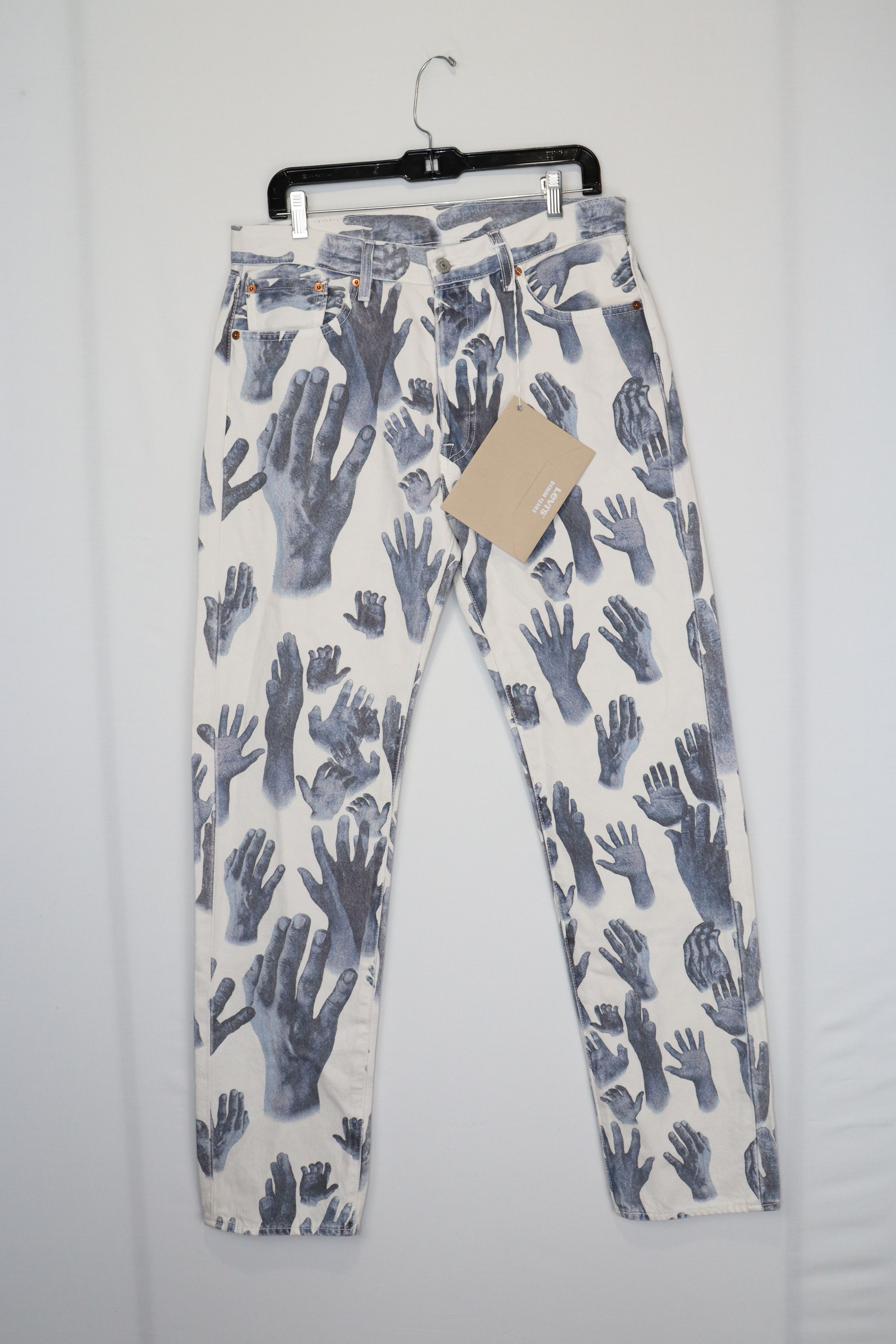DENIM TEARS × Levi's o1rshd10124 “Indigo Hands” Denim Tears Jeans in White/Grey Size US 34 / EU 50 - 7 Thumbnail