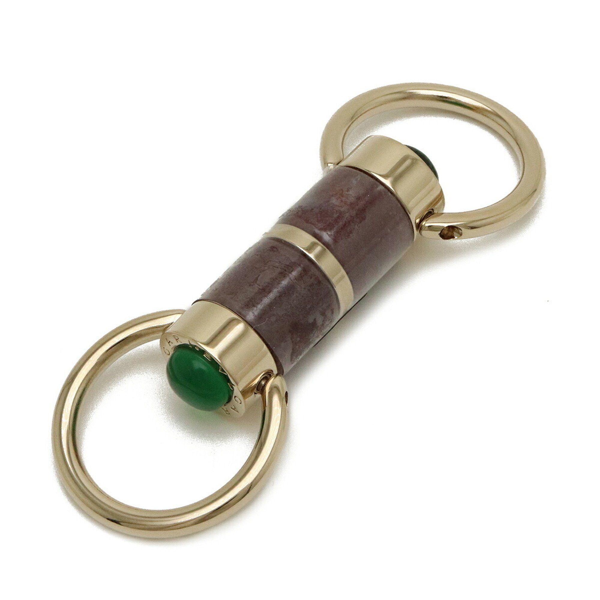 image of Bvlgari Keyring Keychain Charm Brown Green, Women's