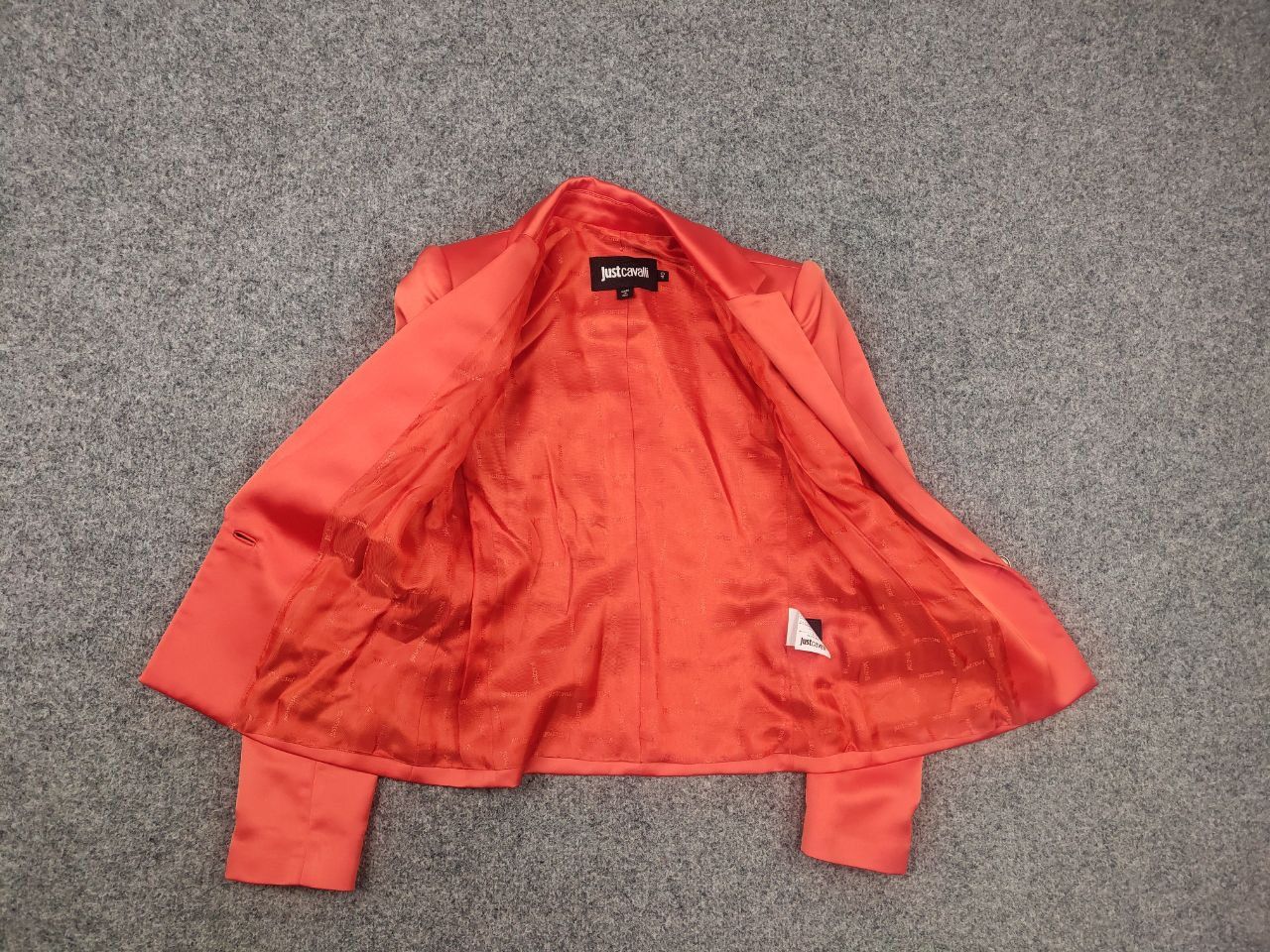 Just Cavalli Just Cavalli Italy One Button Orange satin Blazer Jacket Size S / US 4 / IT 40 - 14 Thumbnail
