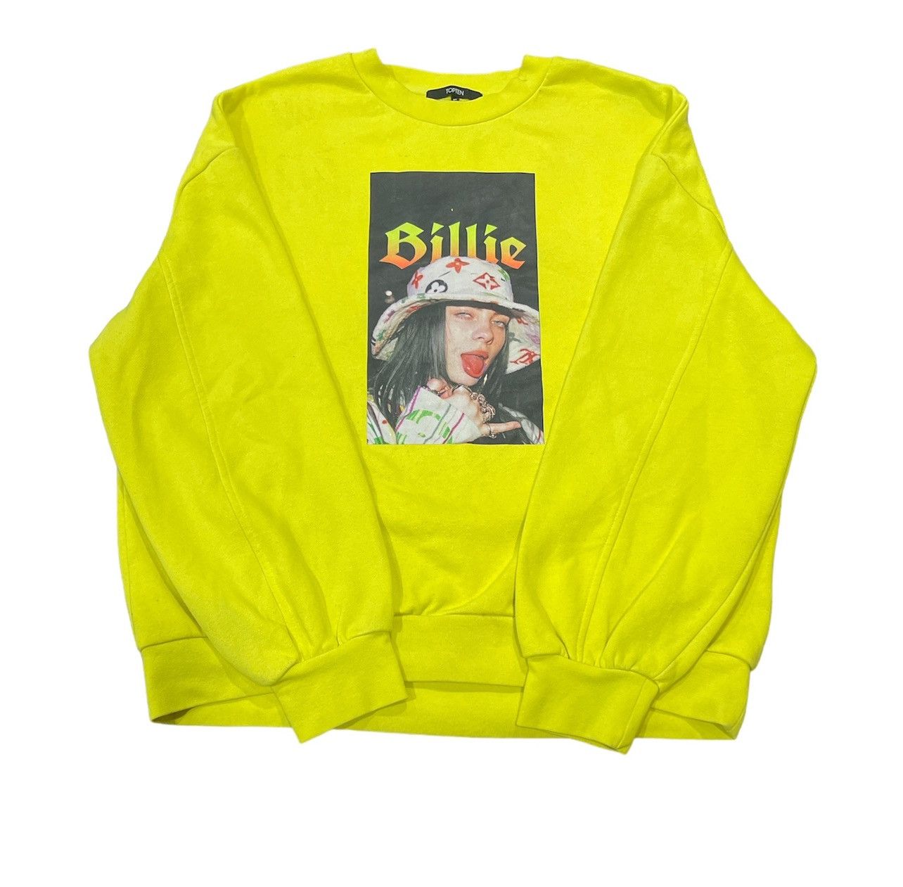 Other BILLIE EILISH TONGUE-OUT PRINTED CUSTOM SWEATSHIRT NEON Size L / US 10 / IT 46 - 1 Thumbnail