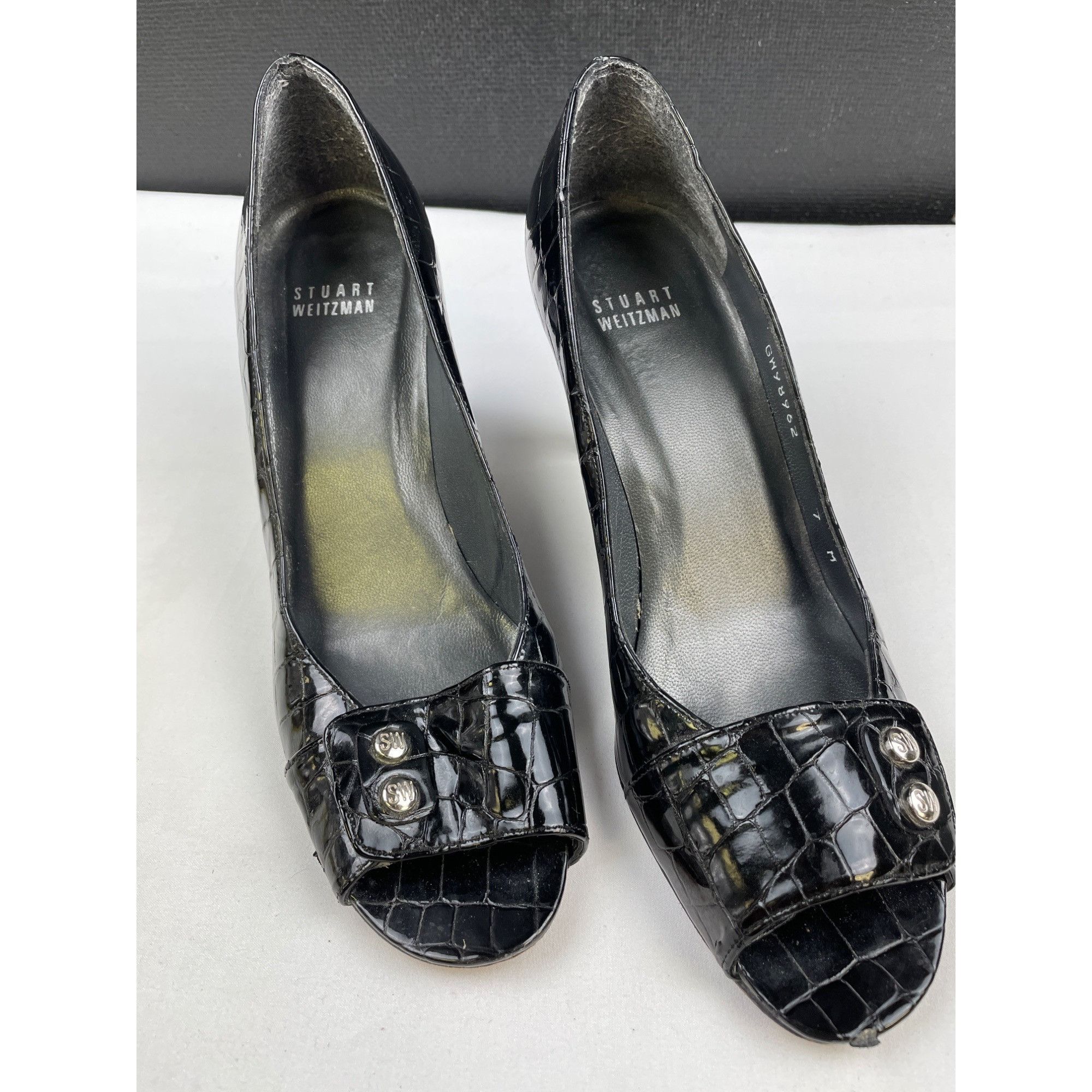 Stuart Weitzman Stuart Weitzman Women's Black Leather Shoes/Heels Size 7 SKU Size US 7 / IT 37 - 1 Thumbnail