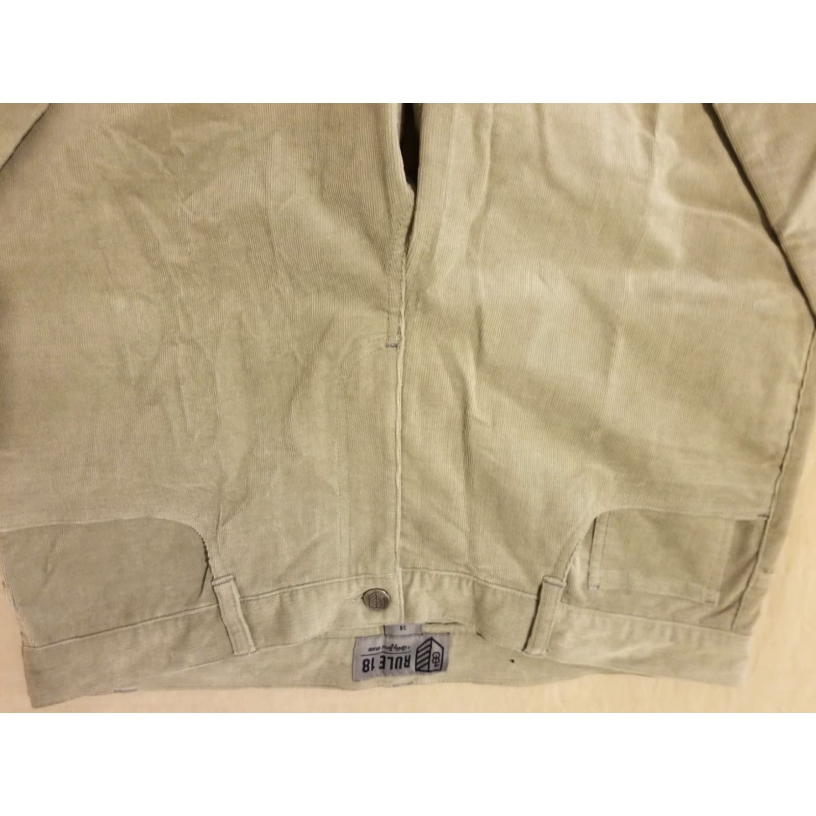 Vintage Mens Bobby Jones Rule 18 Corduroy Jeans Pants 34x32 Khaki Beige Stretch Cotton Chino Golf 90s Boys Mens Size US 34 / EU 50 - 4 Thumbnail