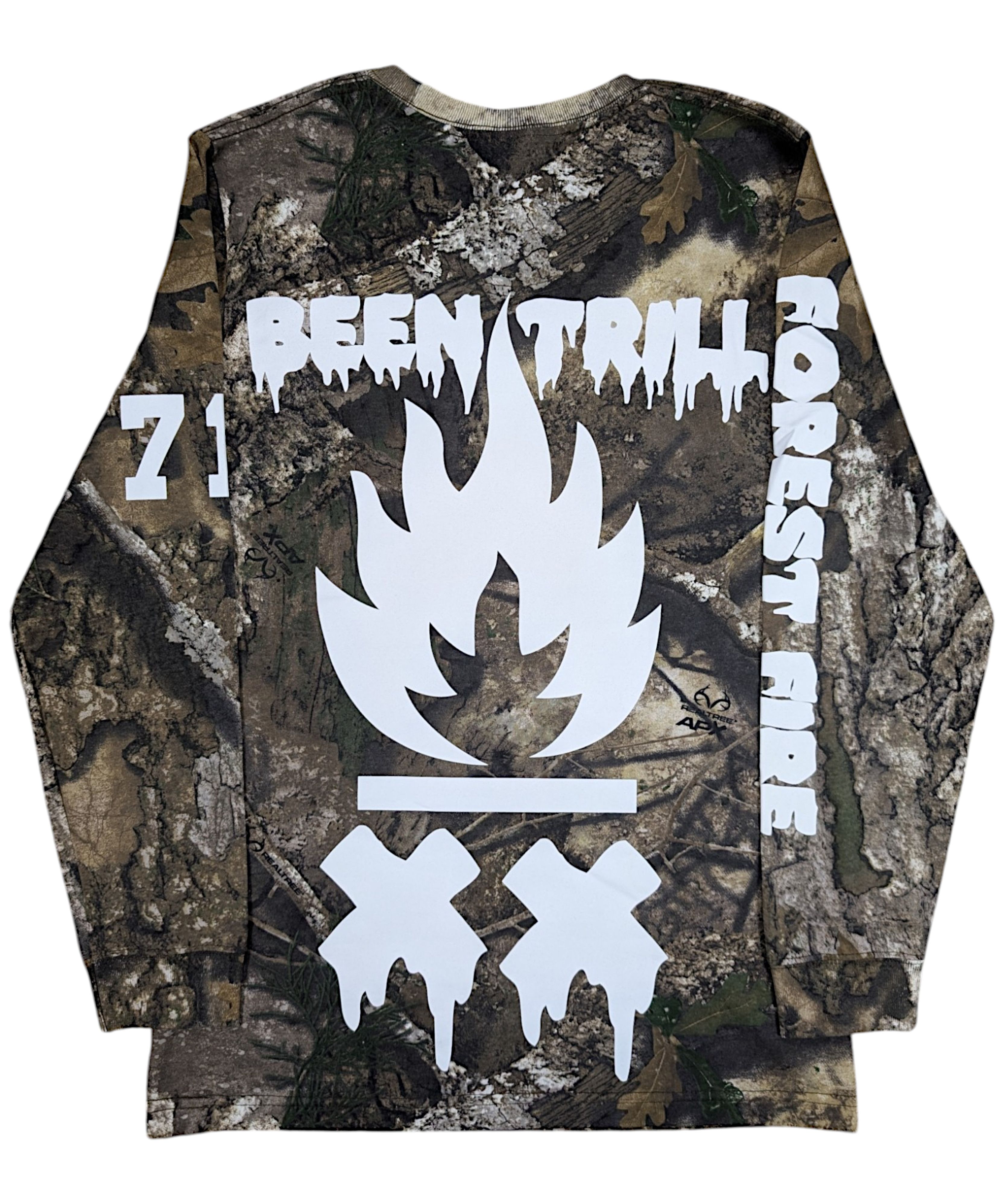 Been Trill Been Trill Travis Scott LA FLAME Realtree Camo Long Sleeve Size US S / EU 44-46 / 1 - 1 Thumbnail