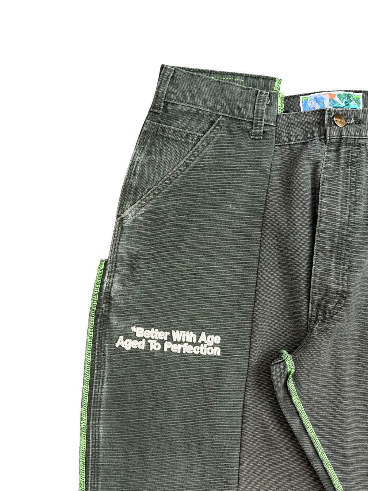 Better With Age Better With Age Olive Wide Leg Carhartt Jeans Size US 30 / EU 46 - 3 Thumbnail
