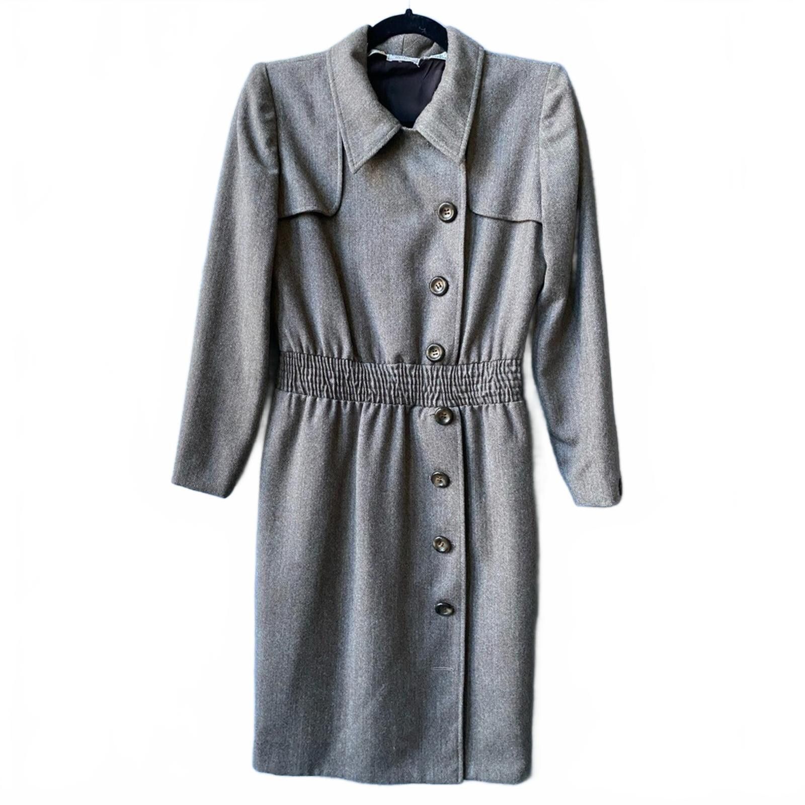 Valentino Valentino Boutique Herringbone Wool Dress Italy VTG Size S / US 4 / IT 40 - 2 Thumbnail