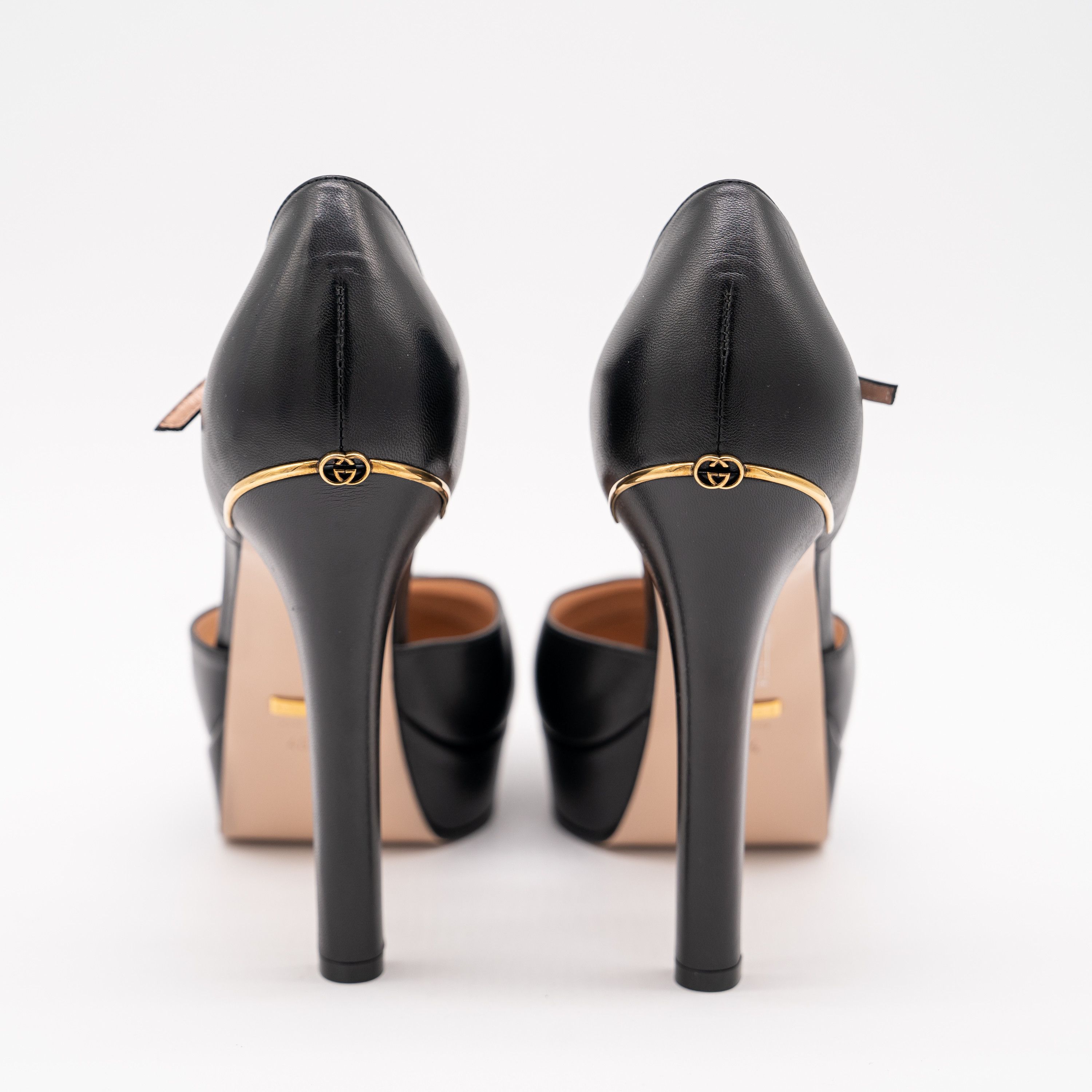 Gucci 40.5G 10.5 US Gucci Platform Pumps Black Leather Strap Size US 10.5 / IT 40.5 - 5 Thumbnail