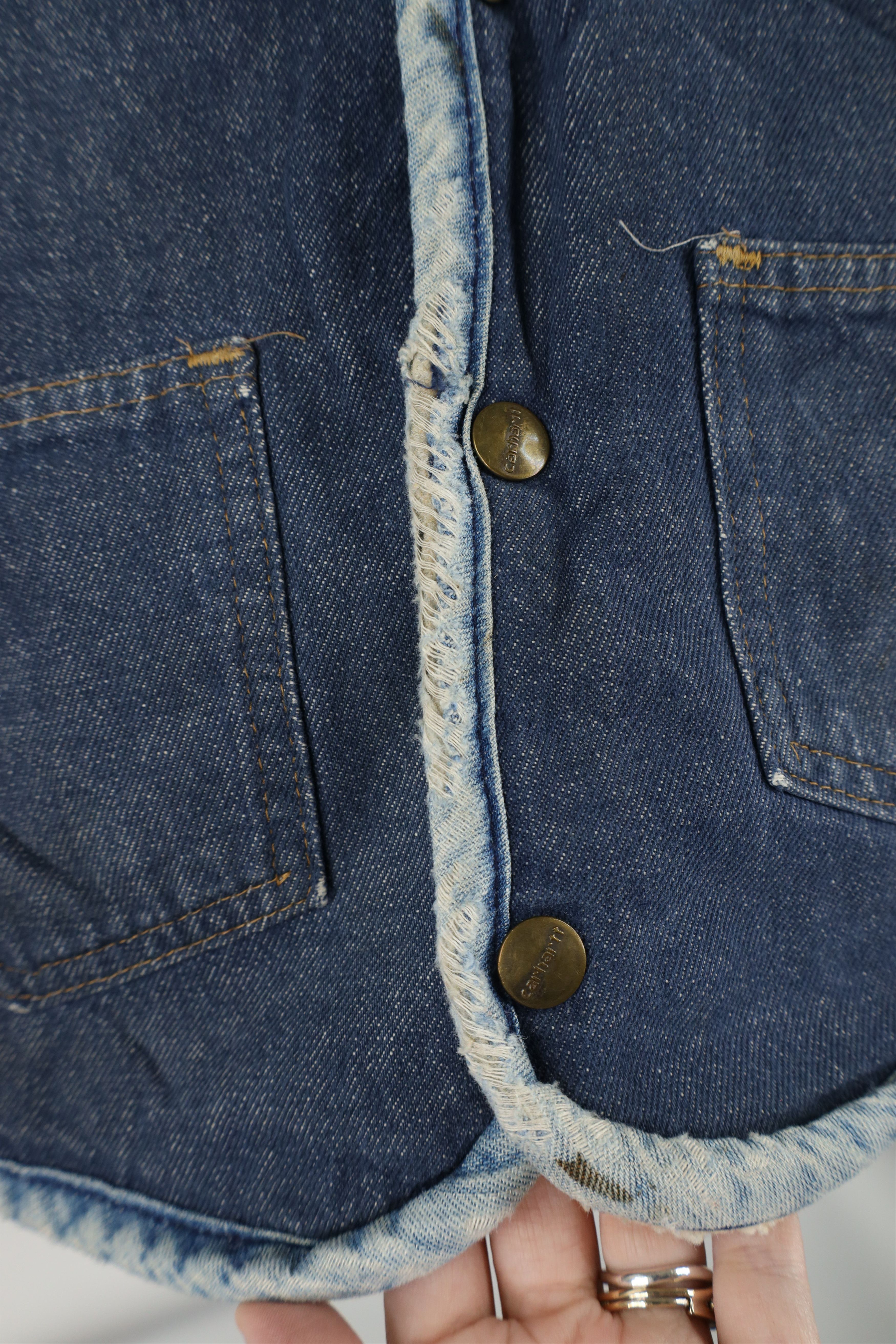 Carhartt × Vintage Vintage 80s Carhartt Deep Pile Fleece Lined Denim Vest USA Size US L / EU 52-54 / 3 - 5 Thumbnail