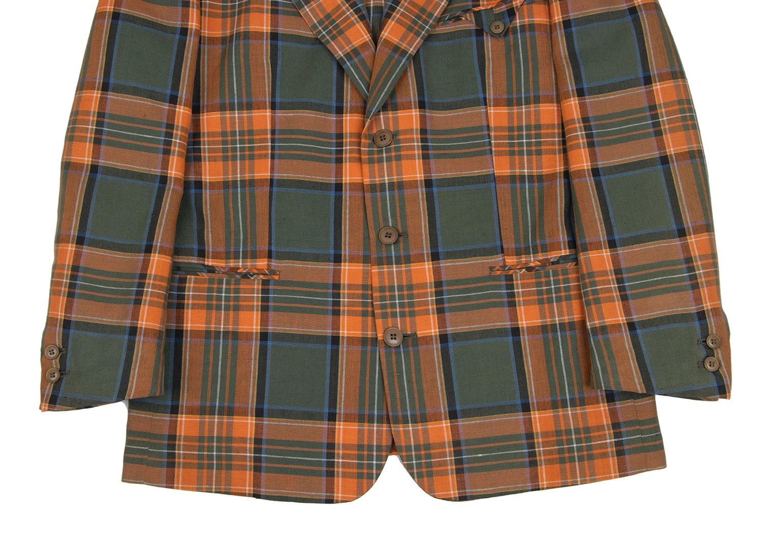 Jean Paul Gaultier Linen Cotton Tartan Check 3B Jacket Multi M Size Size US M / EU 48-50 / 2 - 11 Thumbnail