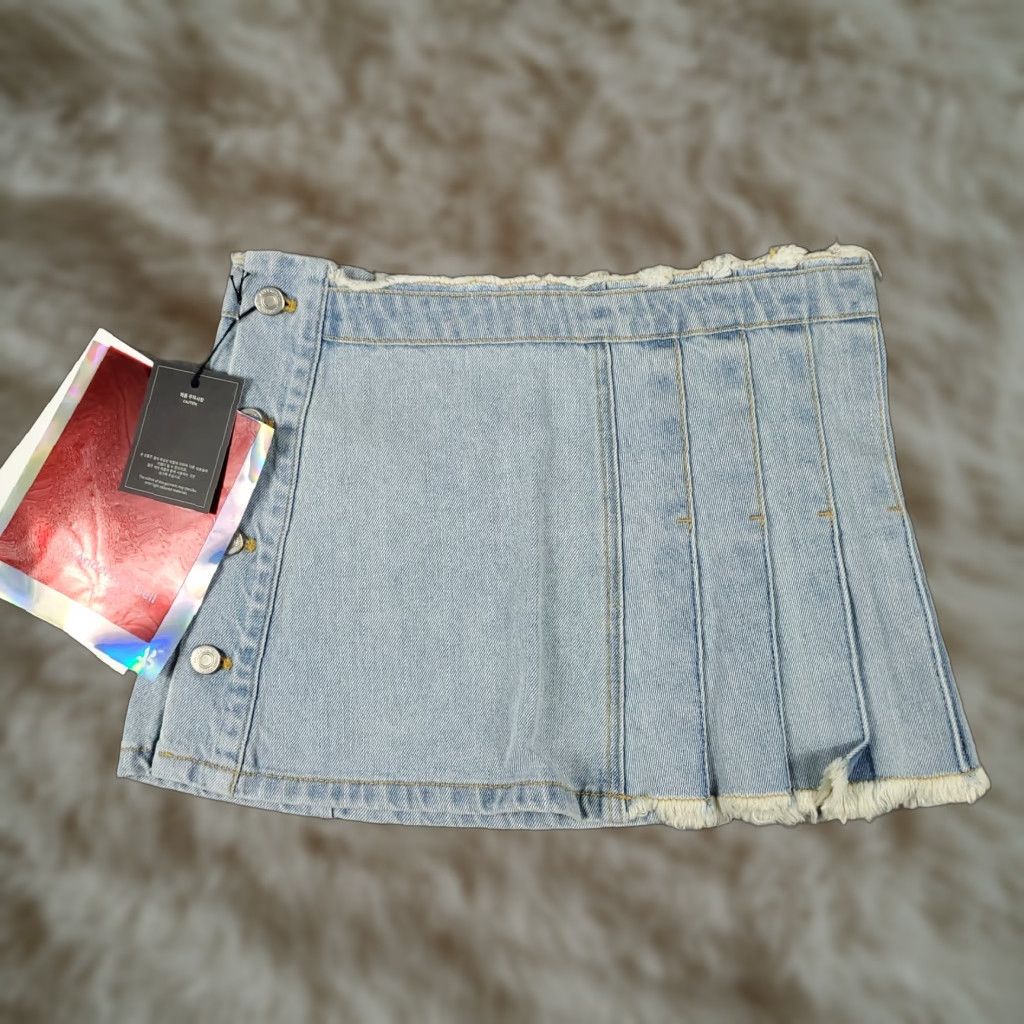 Andersson Bell Andersson Bell Skirt Womens Size 27 Blue Apron Pleated Denim Mini Wrap Skirt Size 27" / US 4 / IT 40 - 1 Thumbnail