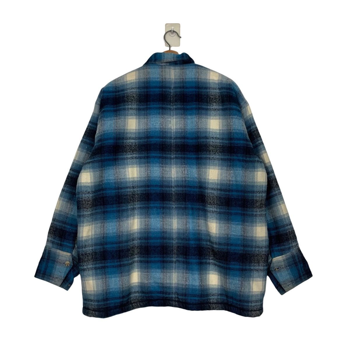 Flannel Vintage 90s AXMAN'S Shadow Plaid Fleece Flannel #2701-C121 Size US L / EU 52-54 / 3 - 7 Thumbnail