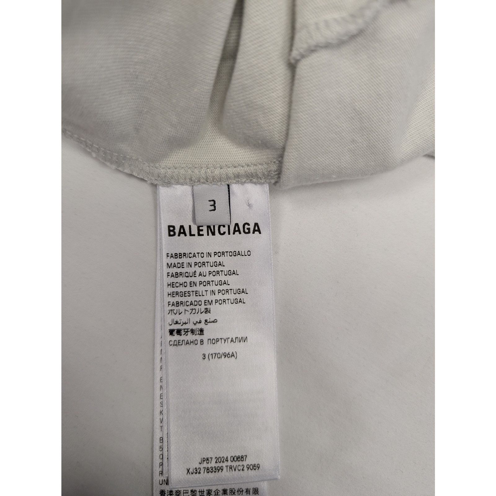 Balenciaga o1rshd1 Short Sleeve Cropped T-Shirt in White Size US L / EU 52-54 / 3 - 12 Thumbnail
