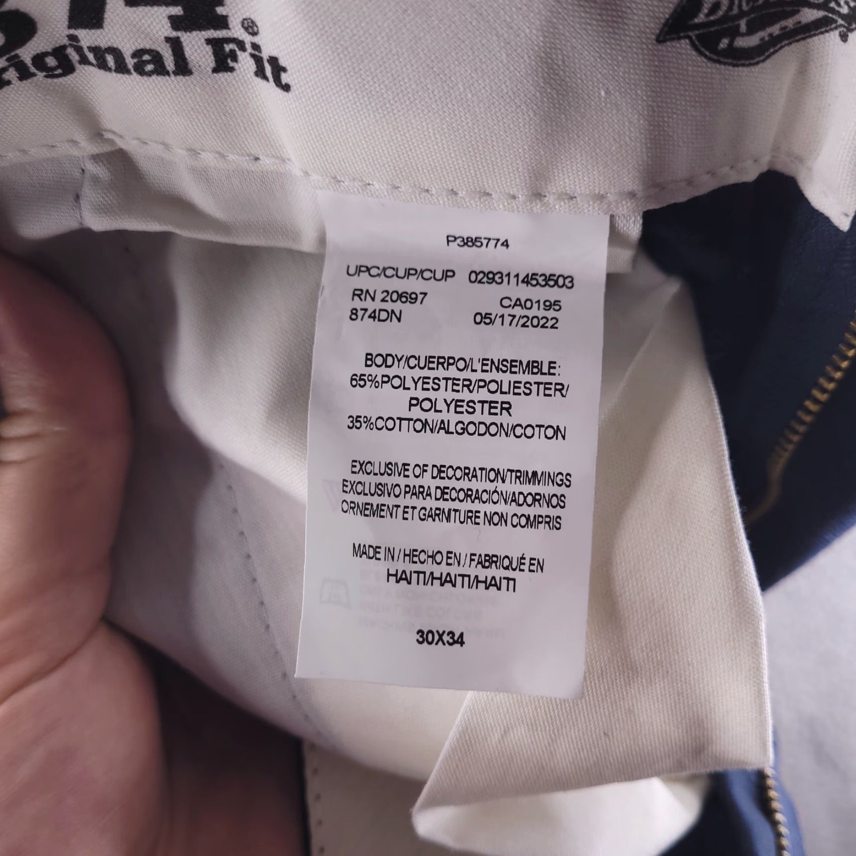 Dickies NEW Dickies Pants Mens 30x34 Original Fit 874 Navy Blue Work Casual Poly Blend Size US 30 / EU 46 - 5 Thumbnail