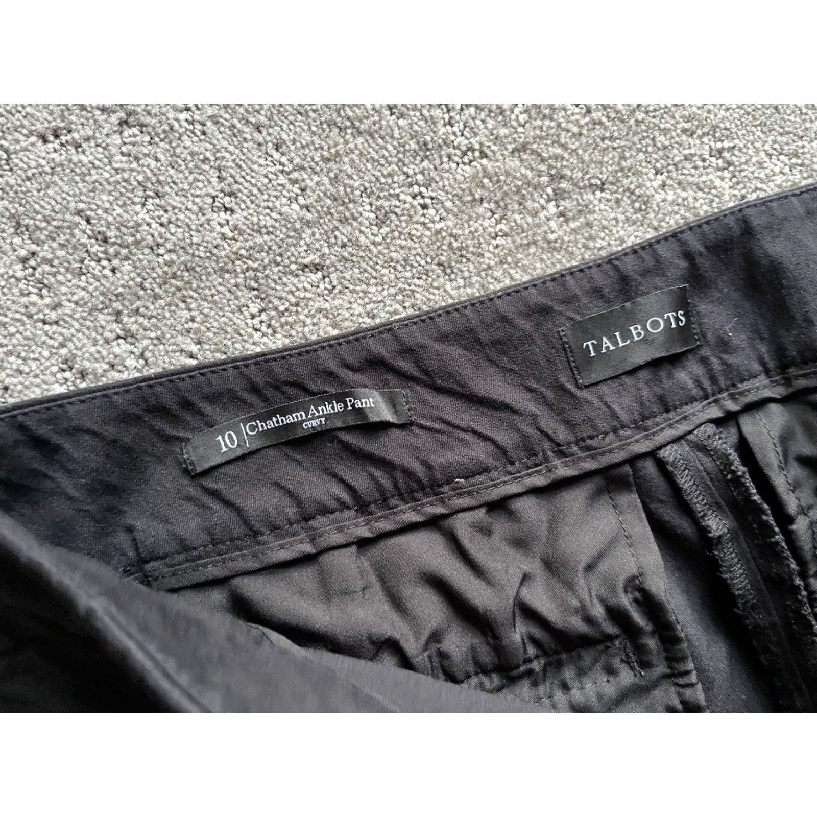 Talbots Talbots Pants Womens 10 Black Chatham Ankle High Rise Curvy Stretch Tapered Women's Regular Jeans Canvas 26 Inseam Size 32" / US 10 / IT 46 - 5 Thumbnail