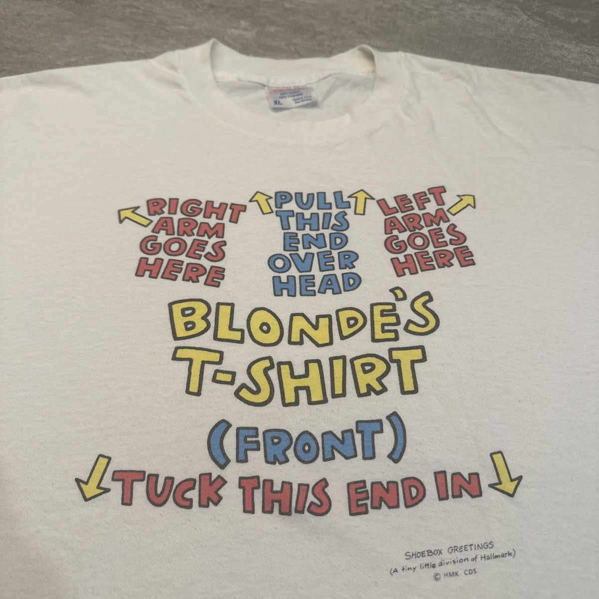 Vintage VINTAGE Funny Novelty Shirt Adult Mens XL White For Blondes Size US XL / EU 56 / 4 - 2 Thumbnail