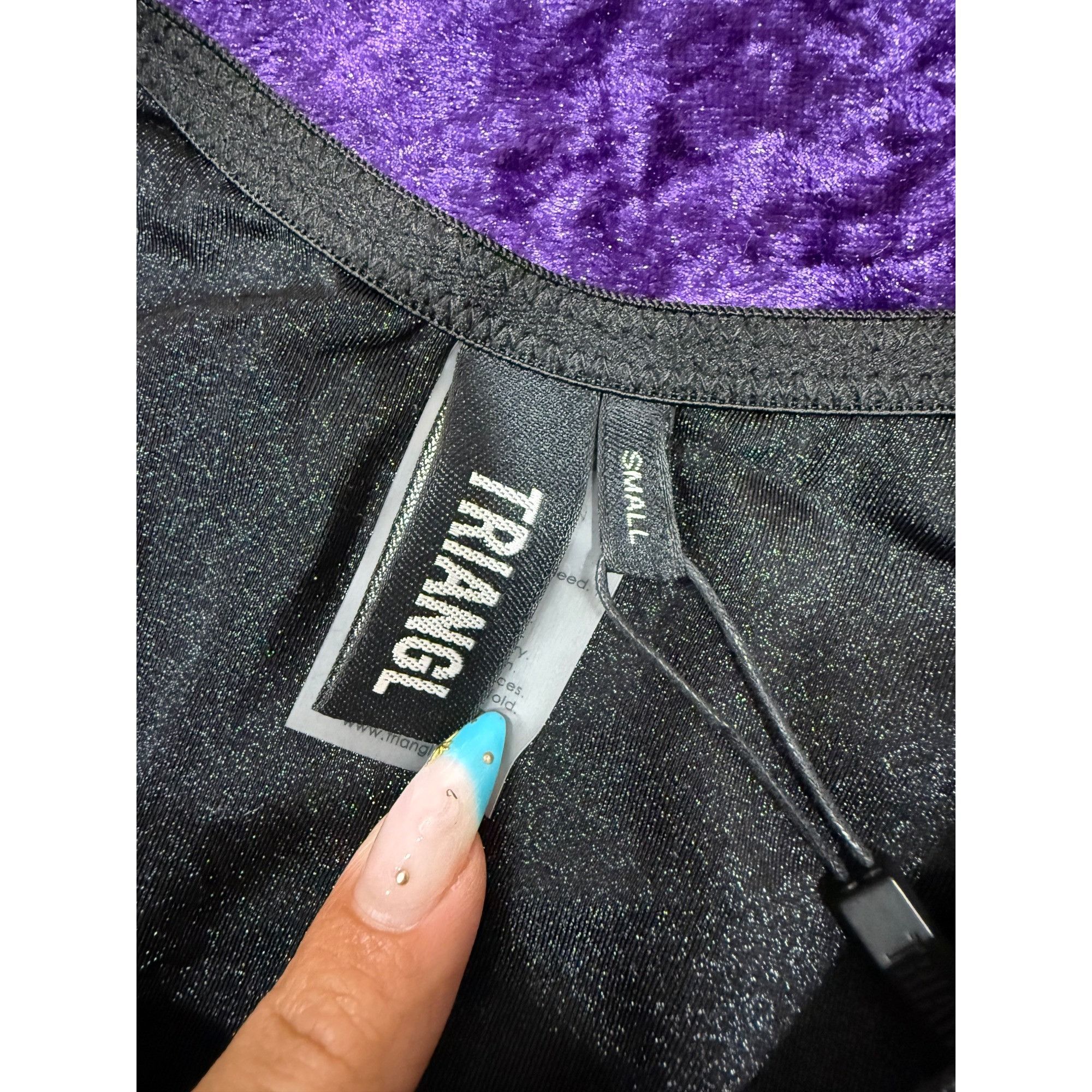 Triangl Black shimmer triangle bottoms Size 25" / US 0 / IT 36 - 3 Thumbnail