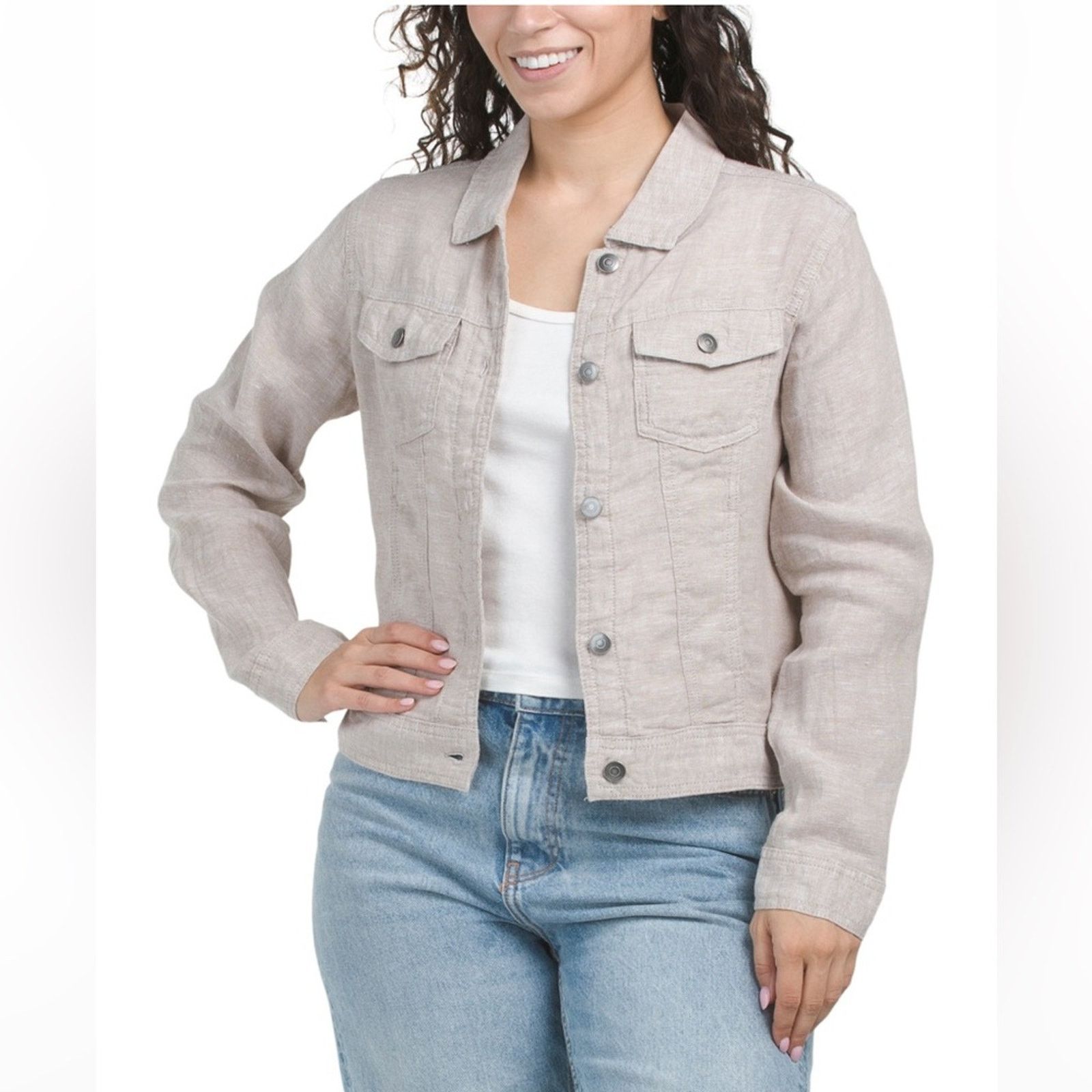 Jones New York 🎉LAST PIECE🎉JNY JONES NEW‎ YORK Linen Jean Jacket Size M / US 6-8 / IT 42-44 - 1 Thumbnail