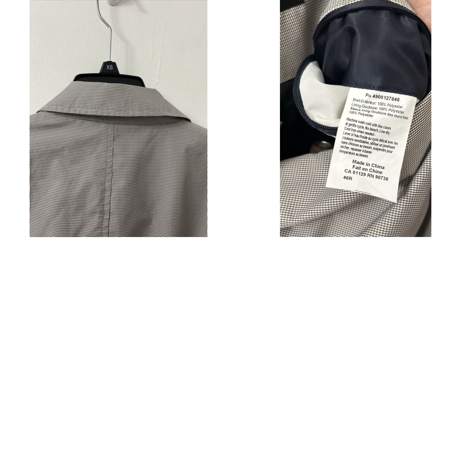 Ralph Lauren VINTAGE Lauren Ralph Lauren Trench Coat Mens 46R Gray Houndstooth Polyester Rain Jacket Size US S / EU 44-46 / 1 - 9 Thumbnail