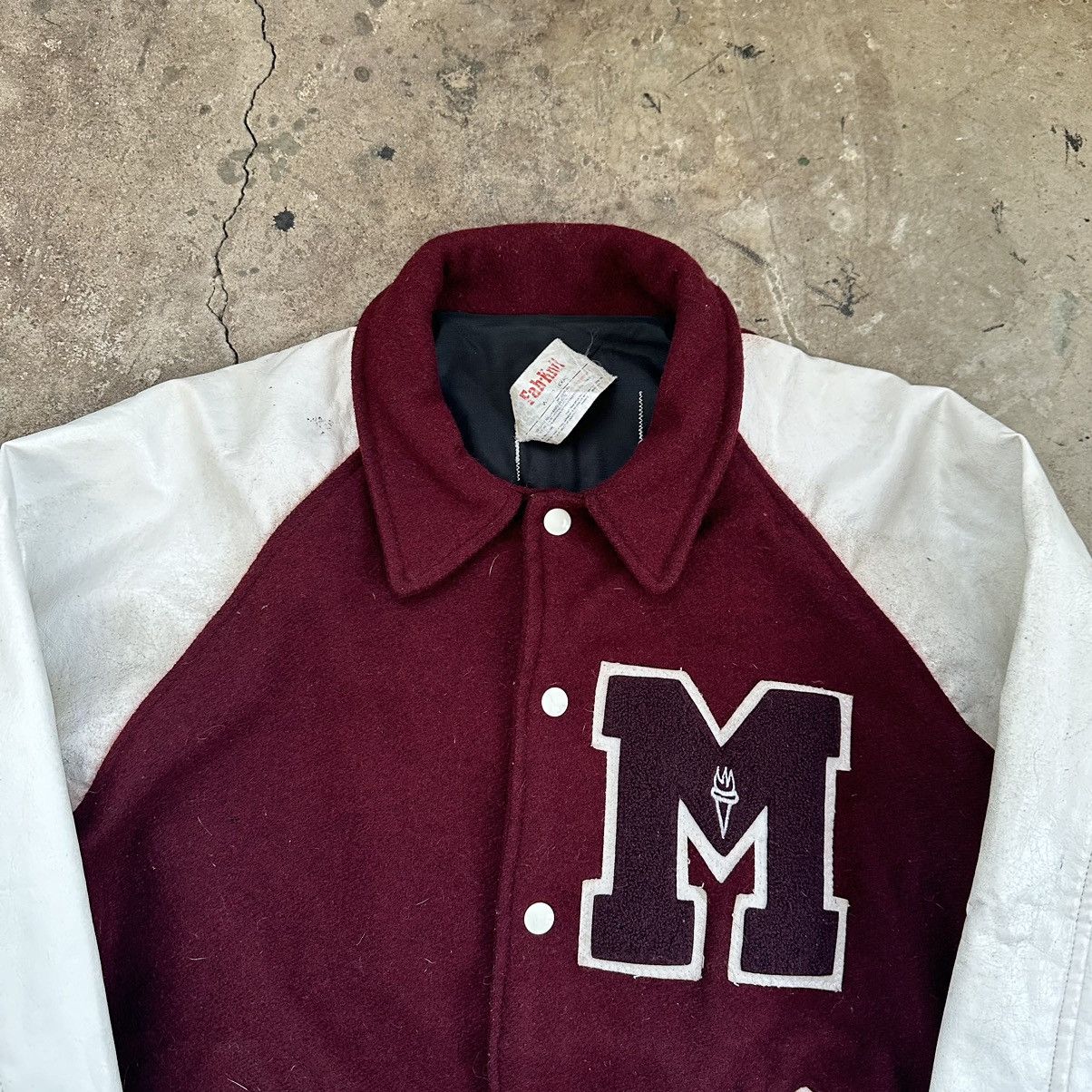 Vintage Authentic Vintage 80s Maverick USA M Leather Varsity Jacket Size US L / EU 52-54 / 3 - 3 Thumbnail