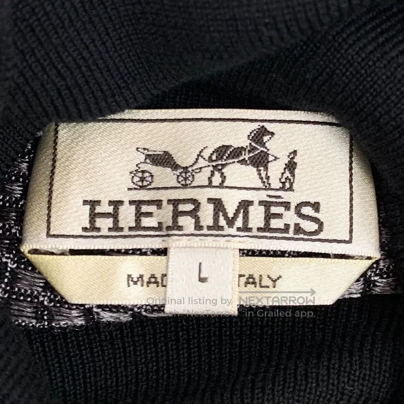 Hermes Hermes Gray Check Wool High Neck Long Sleeve Knit Sweater Size US L / EU 52-54 / 3 - 5 Thumbnail
