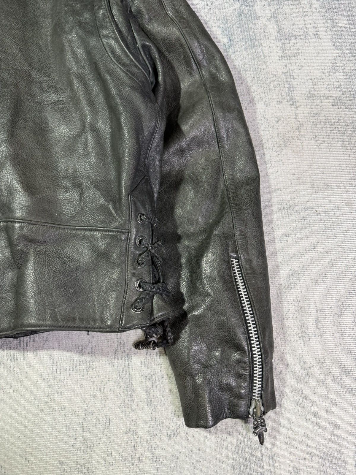 Chrome Hearts RARE! VINTAGE FIRST DAGGER PULL LEATHER JACKET Size US L / EU 52-54 / 3 - 16 Thumbnail