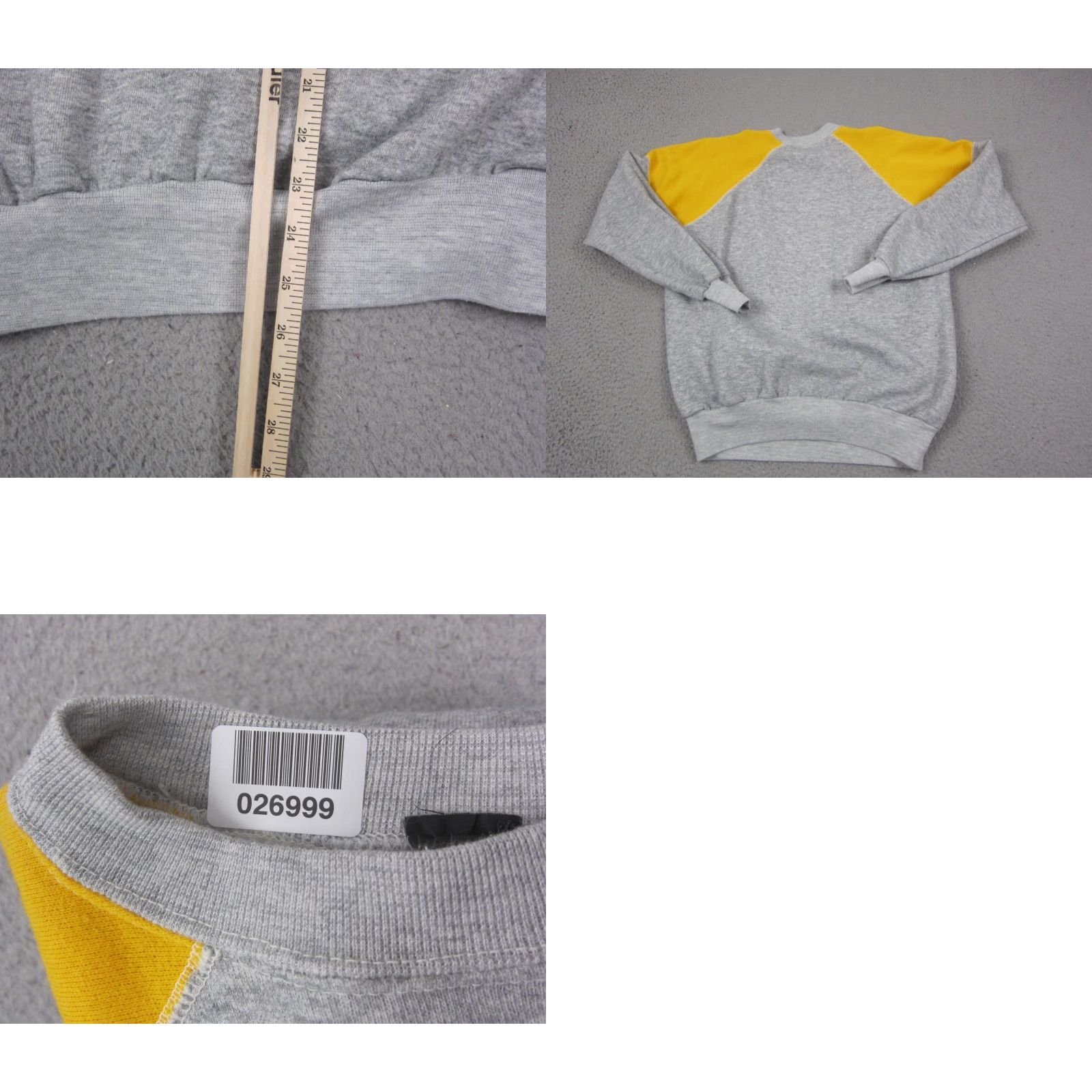 Wrangler Wrangler Sweatshirt XL Men Gray Fleece 60s Vintage Style Pullover Crew Neck, Solid, Regular Fit, Outdoor Sports, Gym & Training, Long Sleeve Size US XL / EU 56 / 4 - 8 Thumbnail