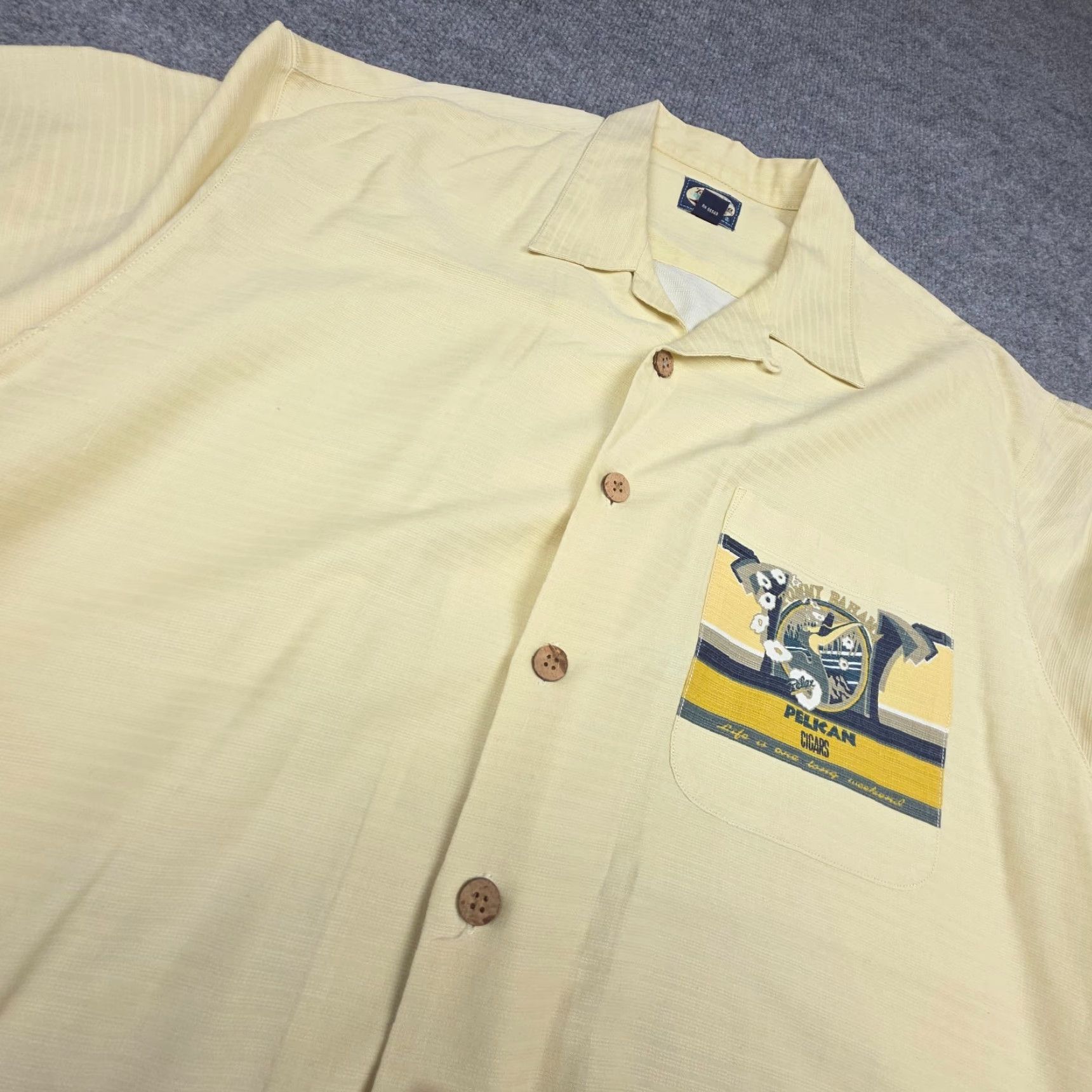 Tommy Bahama Tommy Bahama Embroidered Shirt Men's Large Yellow Button Rayon Blend *Marks Size US L / EU 52-54 / 3 - 3 Thumbnail