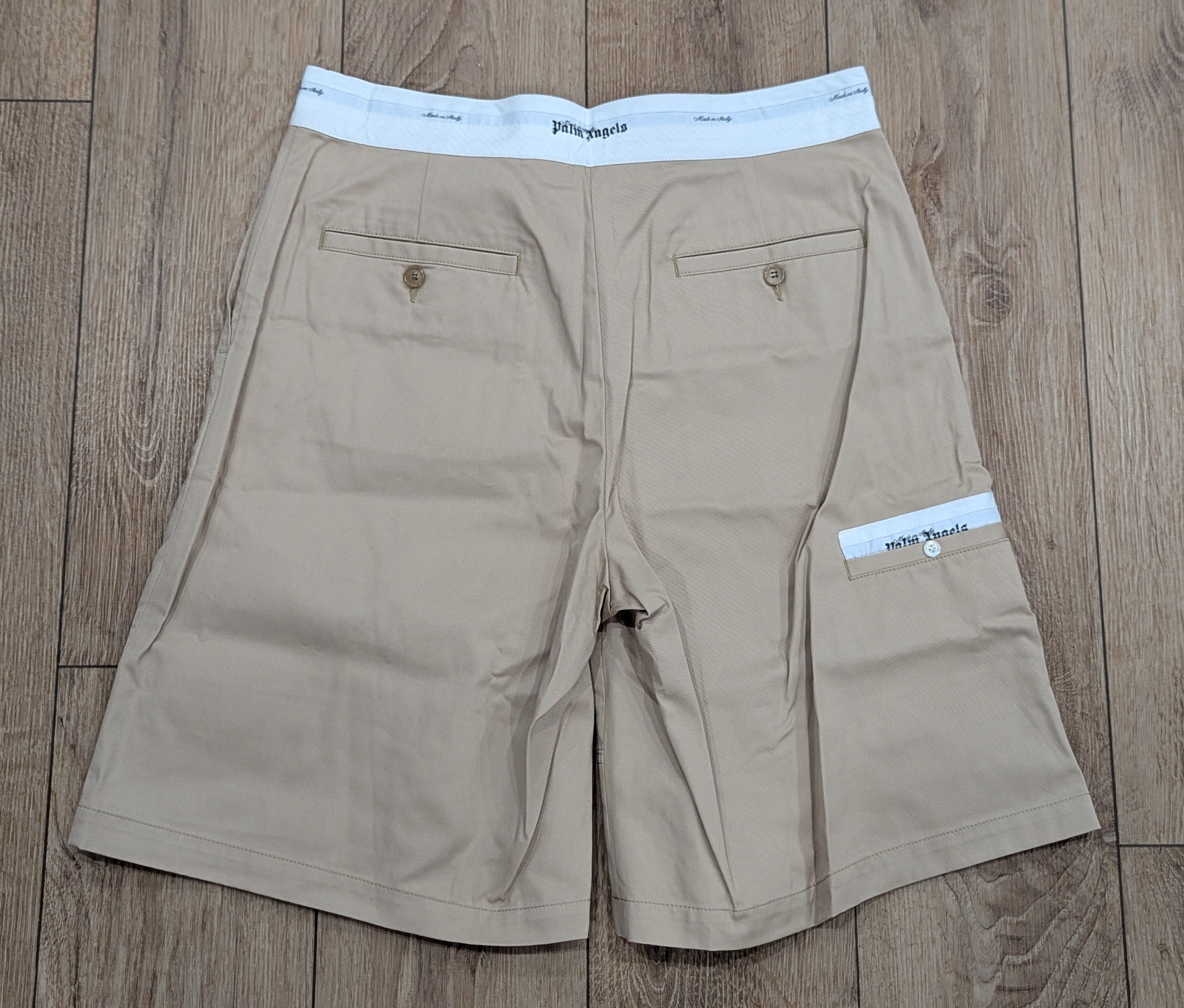 Palm Angels PALM ANGELS Track Belt Drawstring Shorts Beige 50 US 34 Size US 34 / EU 50 - 4 Thumbnail