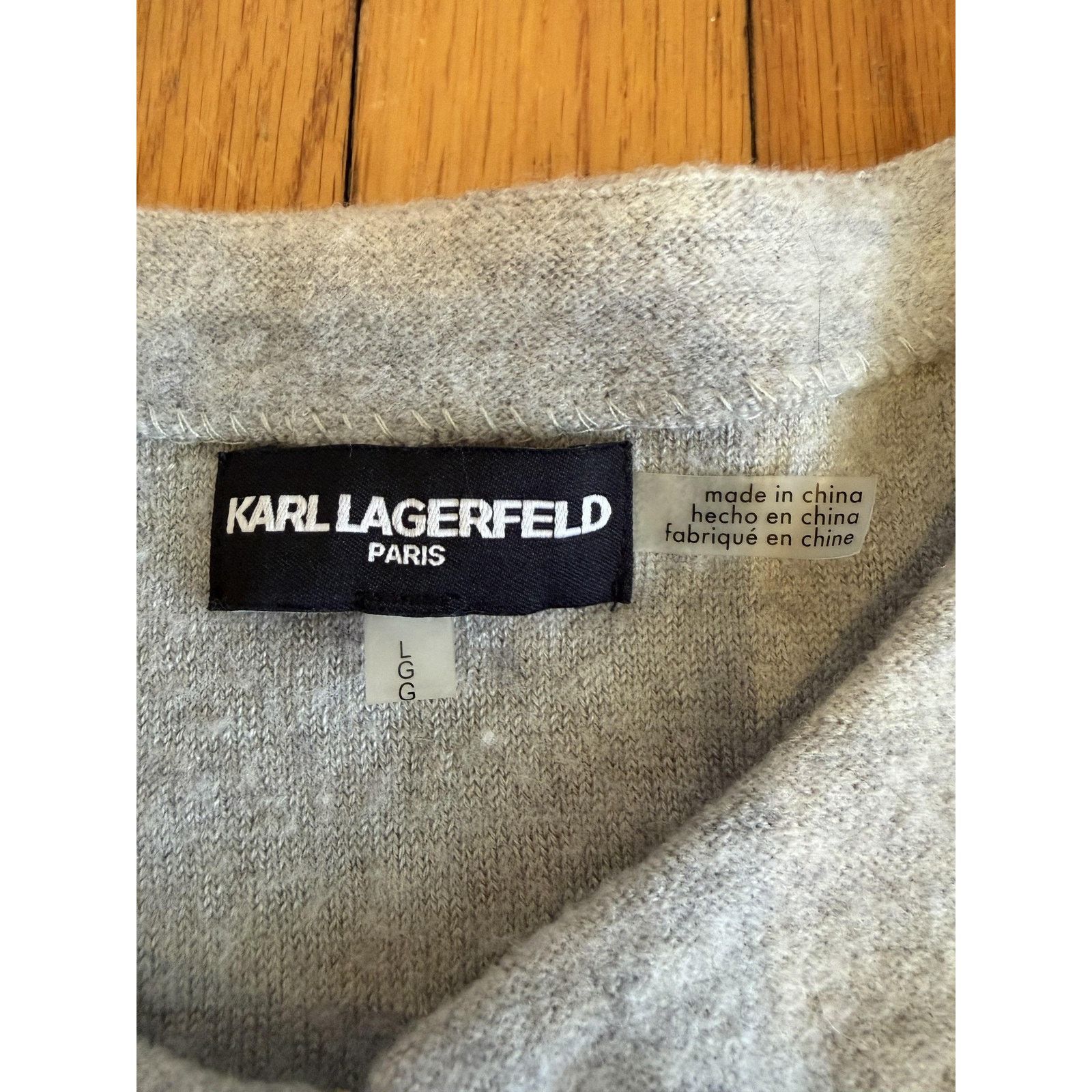 Karl Lagerfeld Karl Lagerfeld Paris Coatigan Large Gray Wool Knit Zip Trim Size L / US 10 / IT 46 - 2 Thumbnail