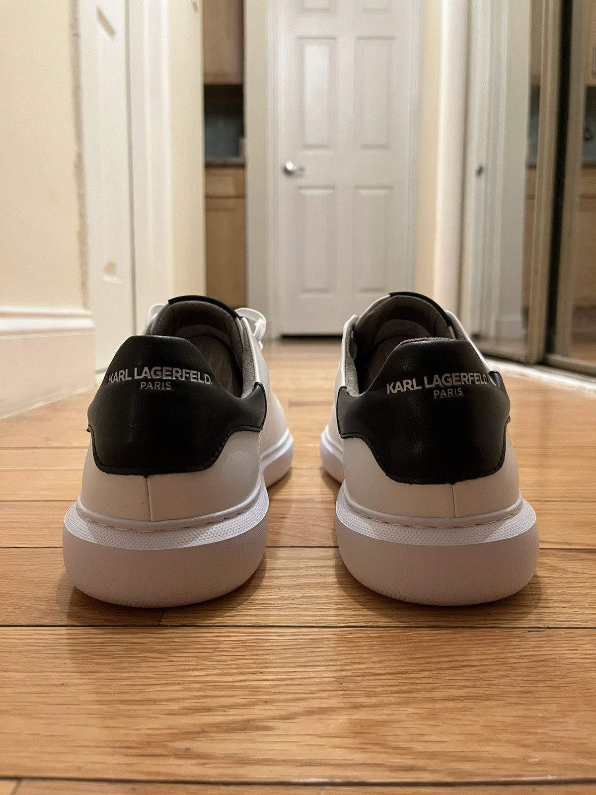 Karl Lagerfeld [BRAND NEW] Karl Lagerfeld sneakers - Low top white leather Size US 12 / EU 45 - 4 Thumbnail
