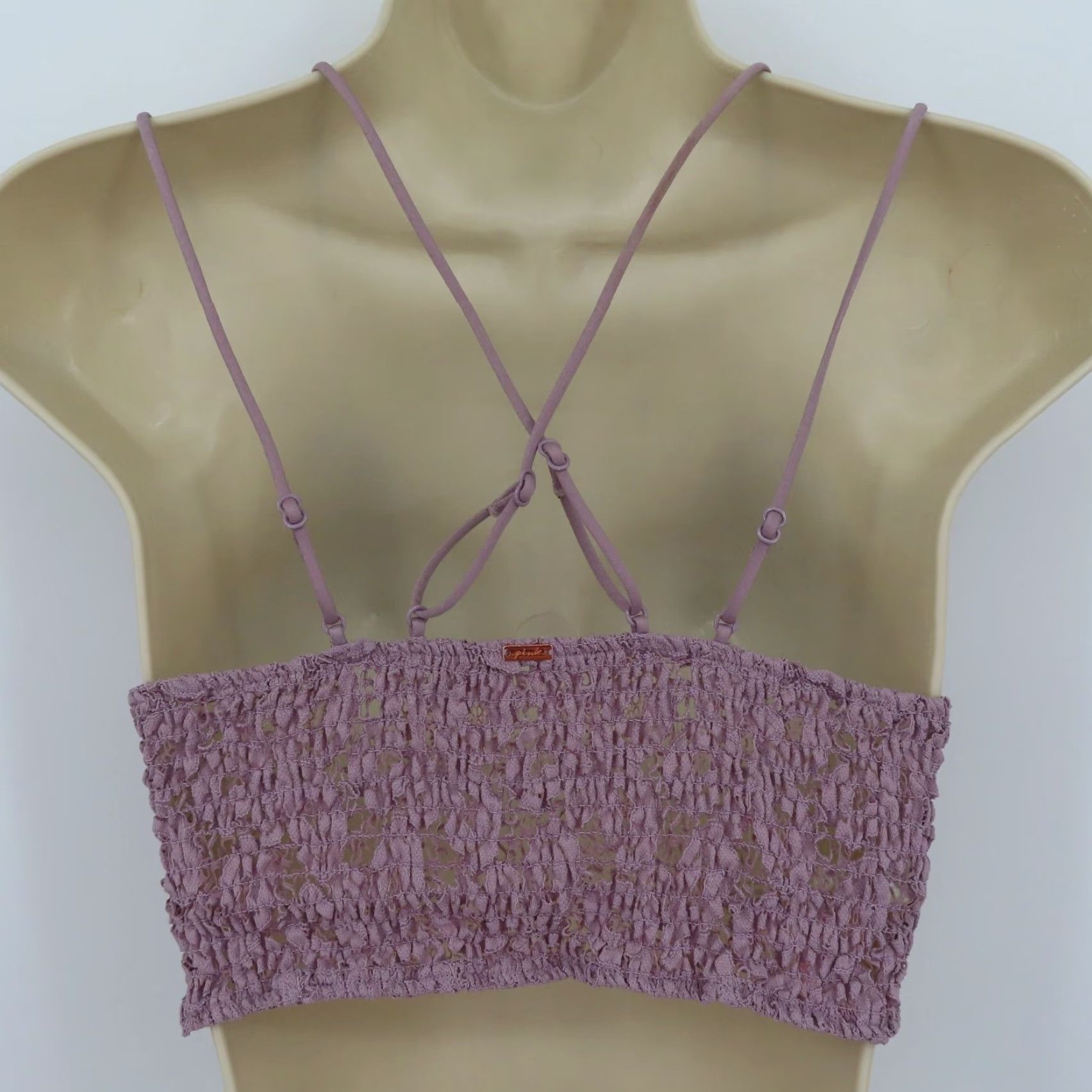 Vintage PINK Victorias Secret Bra Bralette Wireless Lined Strappy Medium Purple One Size M Womens Size ONE SIZE - 6 Thumbnail
