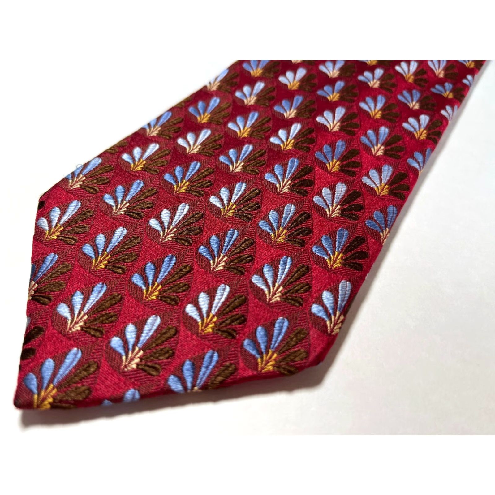 Ermenegildo Zegna Ermenegildo Zegna Tie Men Silk Floral Made in Italy - Red Multicolor Woven 59" 3.75" Wide Designer Necktie Size ONE SIZE - 4 Thumbnail