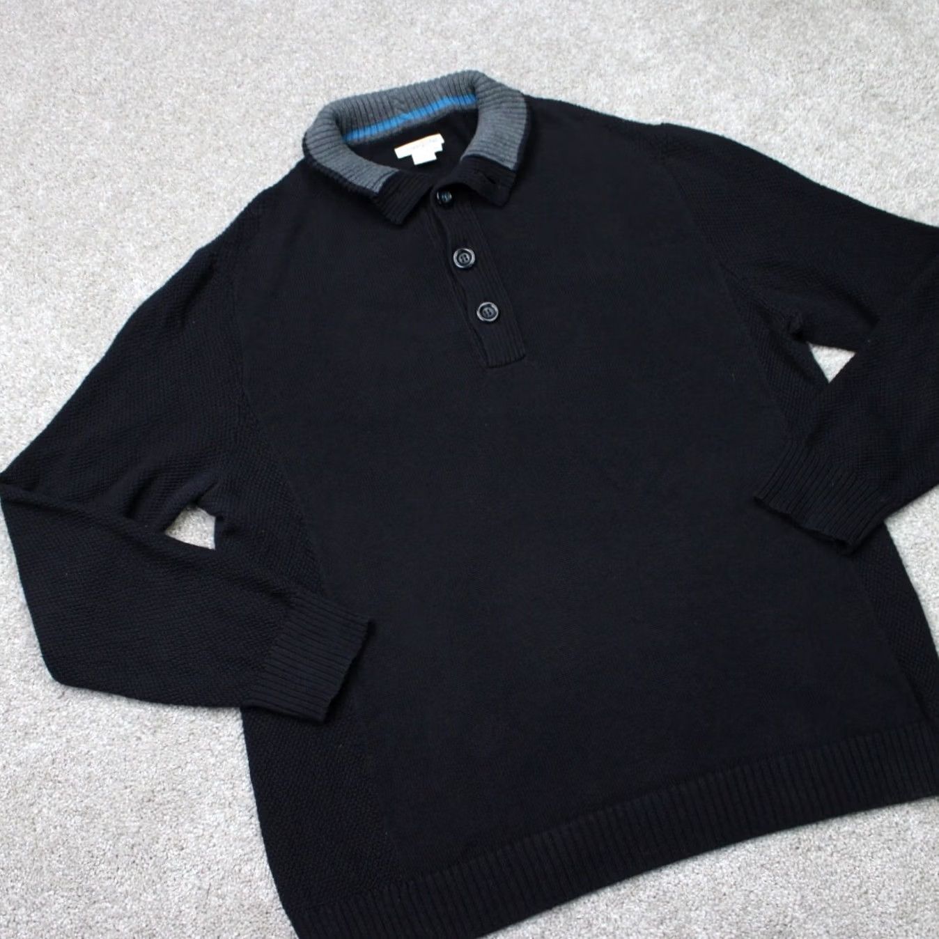 Carbon2Cobalt Carbon 2 Cobalt Sweater Mens XL Black Knit 100% Cotton Pullover Sweatshirt Size US XL / EU 56 / 4 - 4 Thumbnail