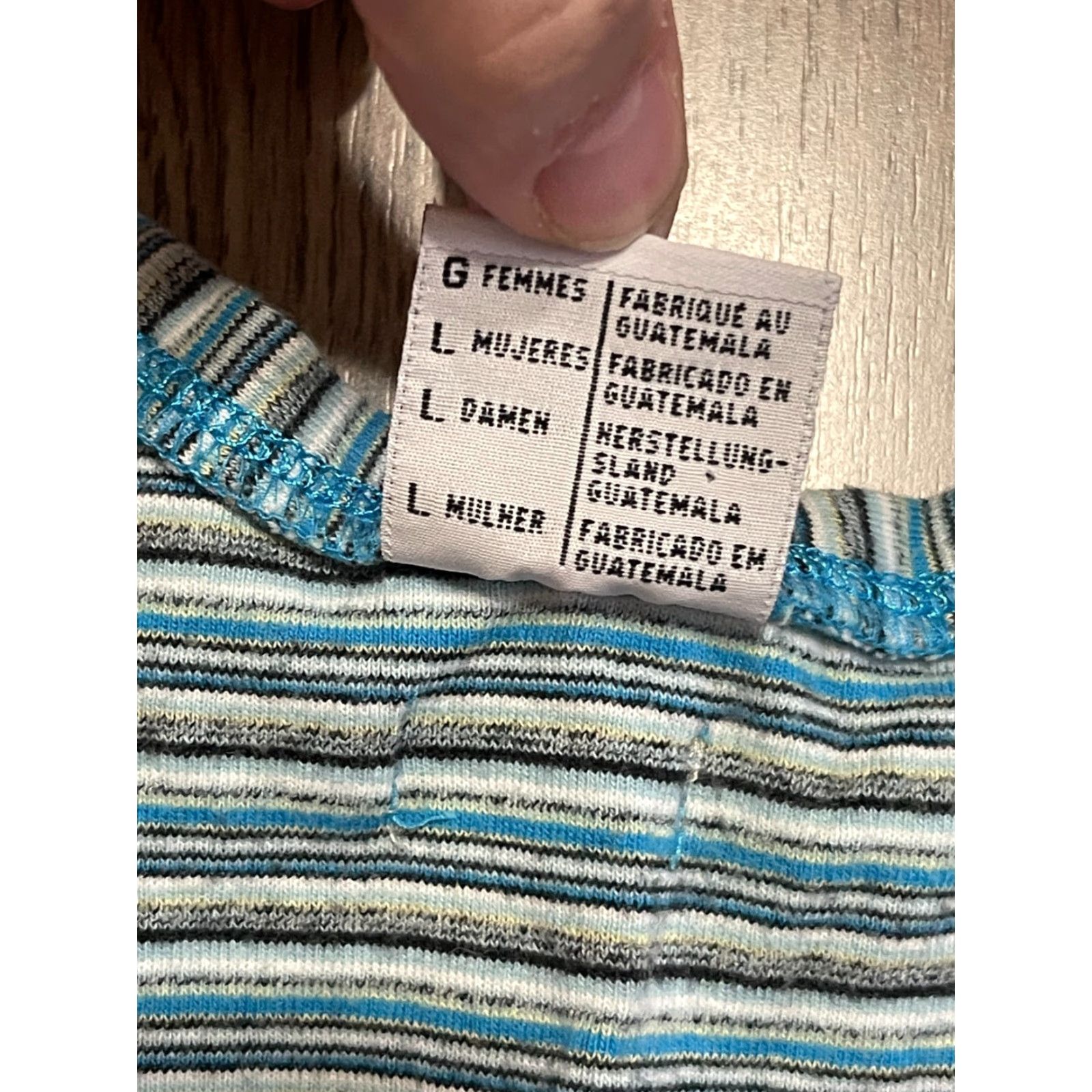Vintage Columbia Tank Top Women L Blue Gray Striped Sleeveless V-Neck Casual Basic Shirt or Tank Size L / US 10 / IT 46 - 7 Thumbnail