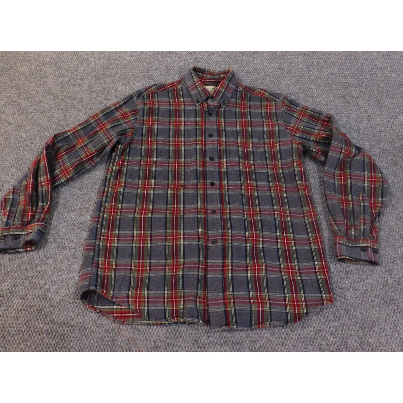 Vintage LL Bean Flannel Shirt Mens M Gray Plaid Button-Up Outdoors Regular Cotton Long Sleeve Vintage No N/A Size US M / EU 48-50 / 2 - 5 Thumbnail