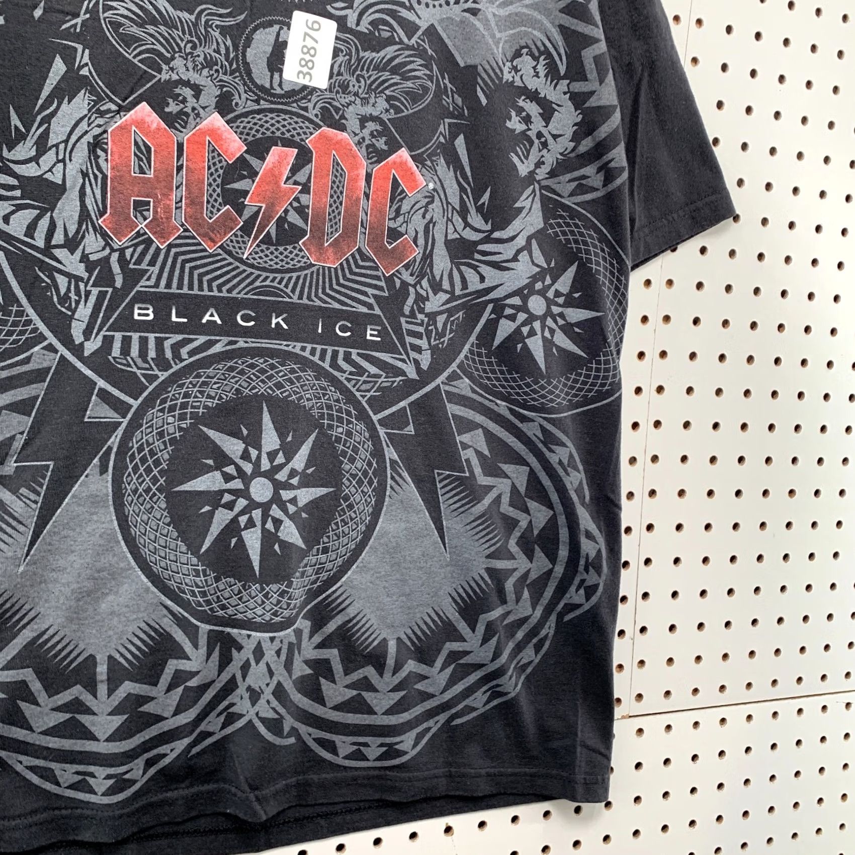 Delta VINTAGE ACDC Black Ice Aop Shirt Mens Large Black All Over Print Music Band Size US L / EU 52-54 / 3 - 6 Thumbnail