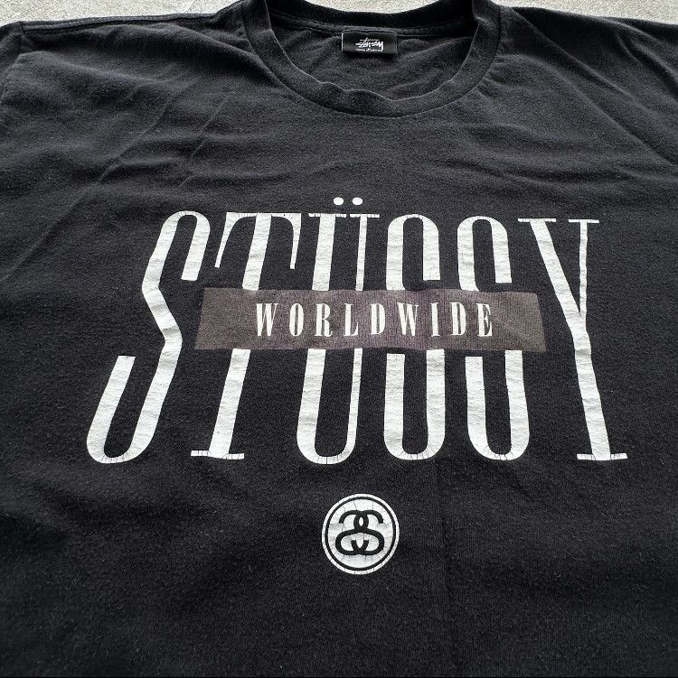 Stussy Vintage T-shirt Stussy Big Logo Round Neck Men’s Black L Size US L / EU 52-54 / 3 - 7 Thumbnail