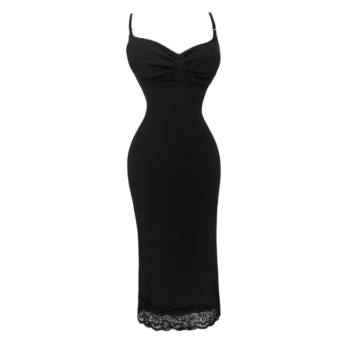 Dolce & Gabbana Dolce & Gabbana Runway Black Lace-Trim Midi Dress Size S / US 4 / IT 40 - 3 Thumbnail