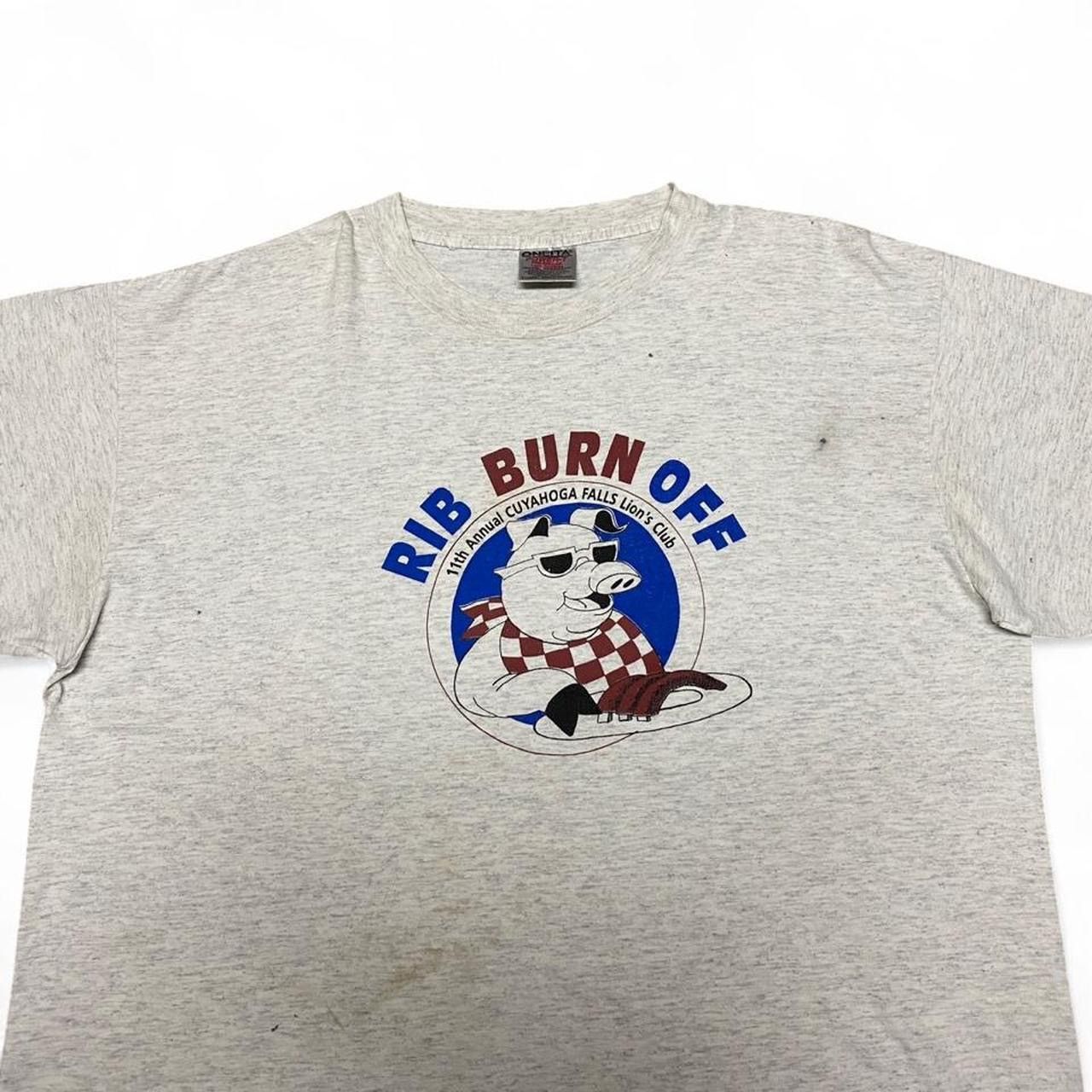Other Vintage Rib Burn Off pig graphic grey Tshirt Size US L / EU 52-54 / 3 - 1 Thumbnail