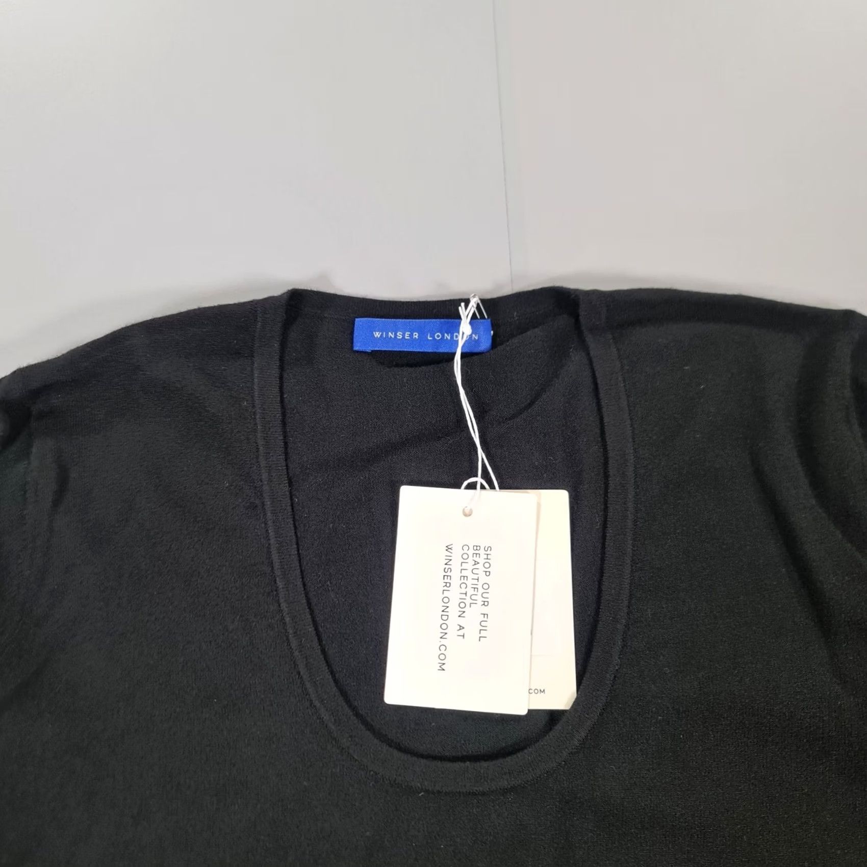 Vintage Winser London Jumper XS Black 3/4 Sleeve Scoop Neck Pullover Womens Knit Lightweight Regular Casual NYC London Theme Size XS / US 0-2 / IT 36-38 - 2 Thumbnail