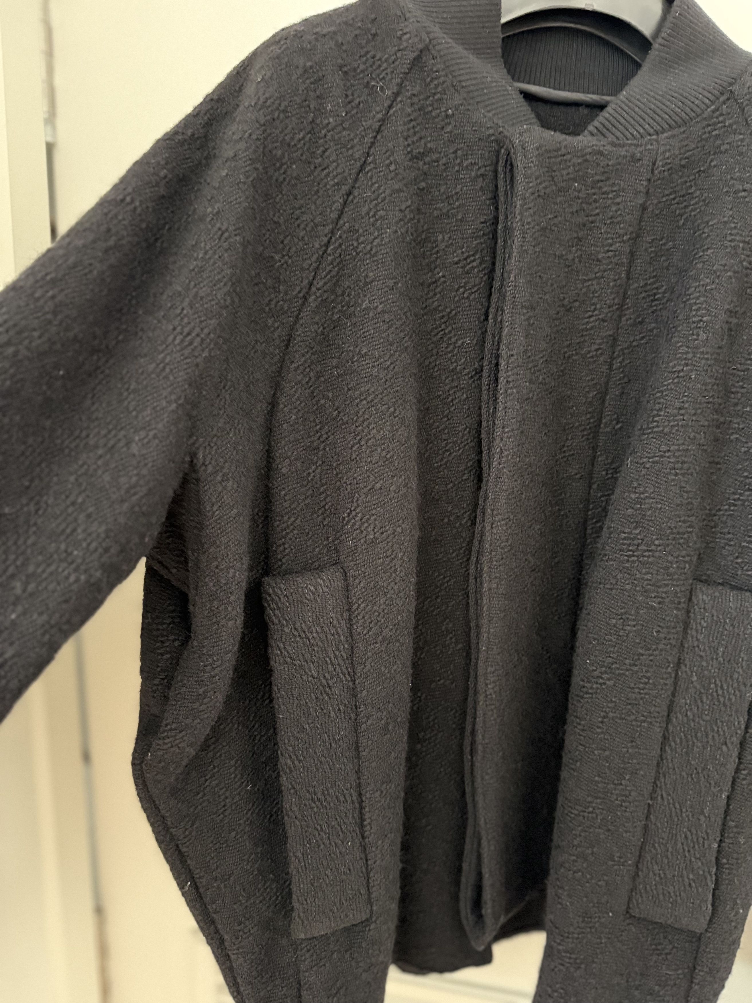 Siki Im Siki Im Men's Boucle Wool Black Bomber Jacket Size US M / EU 48-50 / 2 - 3 Thumbnail