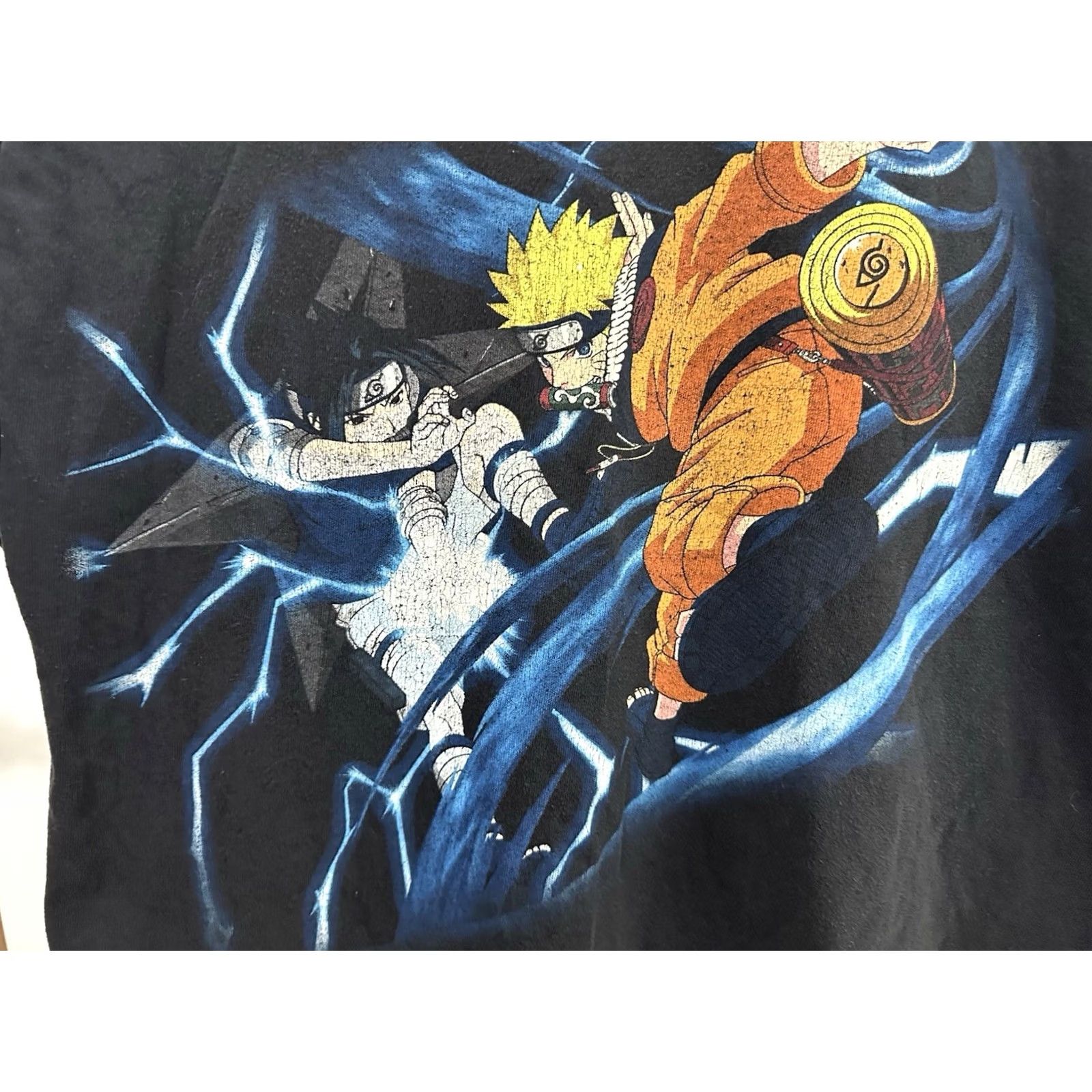 Vintage VTG Naruto Anime Sasuke vs Naruto Fight Lightning Black T-Shirt Adult Medium Size US M / EU 48-50 / 2 - 5 Thumbnail