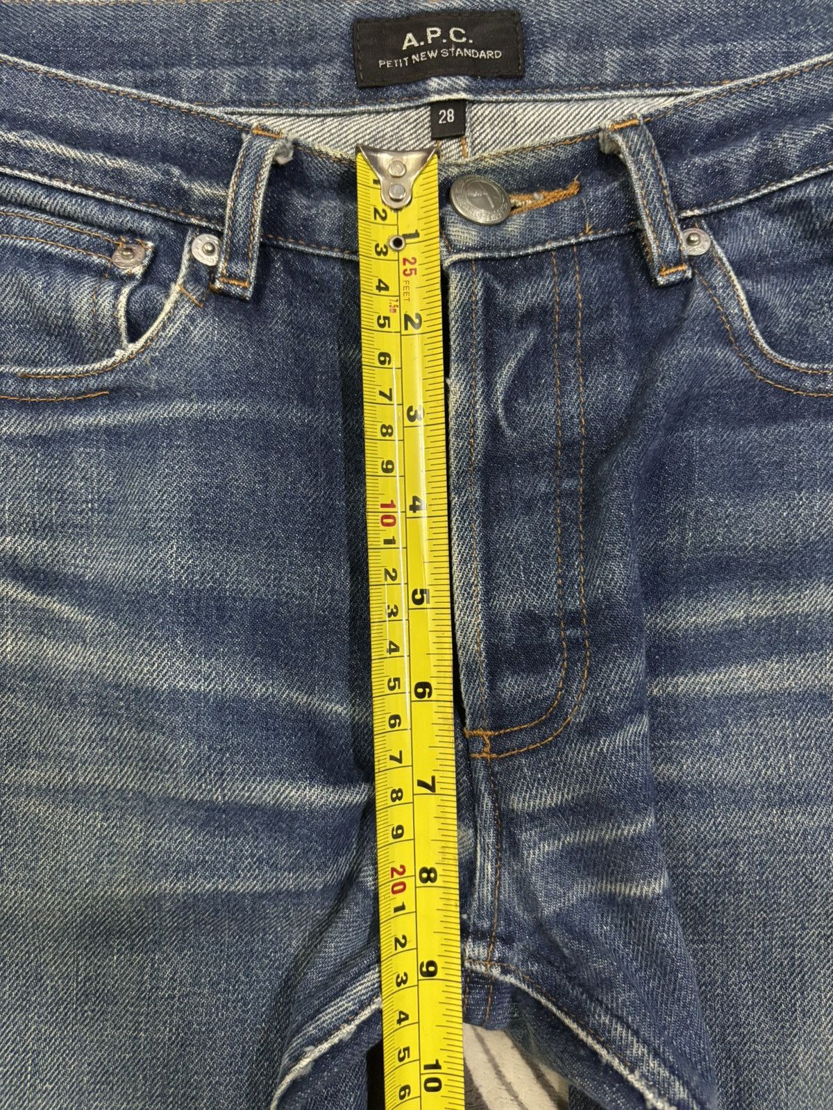 A.P.C. A.P.C Petit New Standard Selvedge Blue Wash Distressed Jeans Size US 29 - 18 Thumbnail