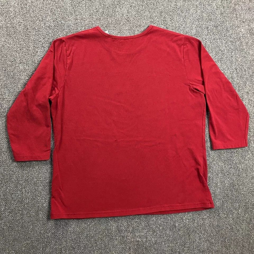 Other Marsh Landing Top Womens Extra Large Red 3/4 Sleeve Floral Size XL / US 12-14 / IT 48-50 - 4 Thumbnail