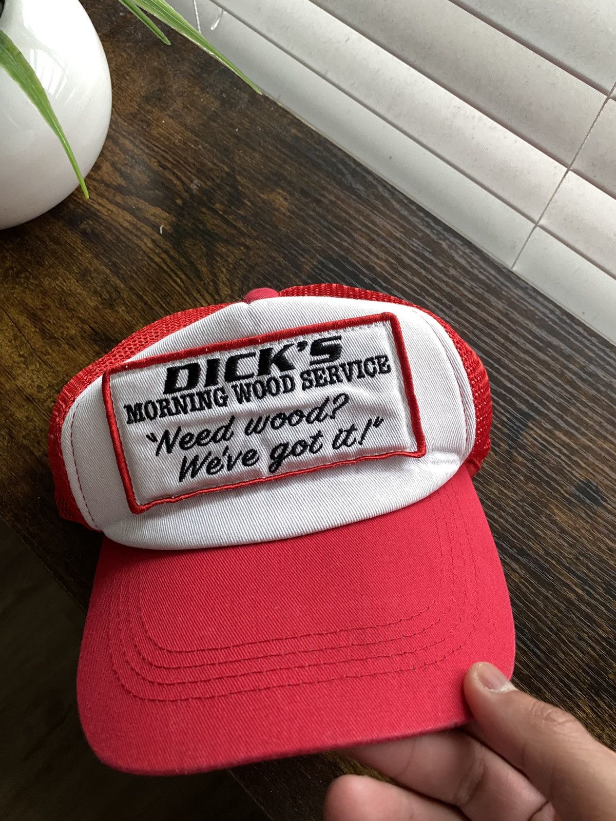Vintage Vintage Funny Dicks Morning Wood Trucker Hat Size ONE SIZE - 2 Thumbnail