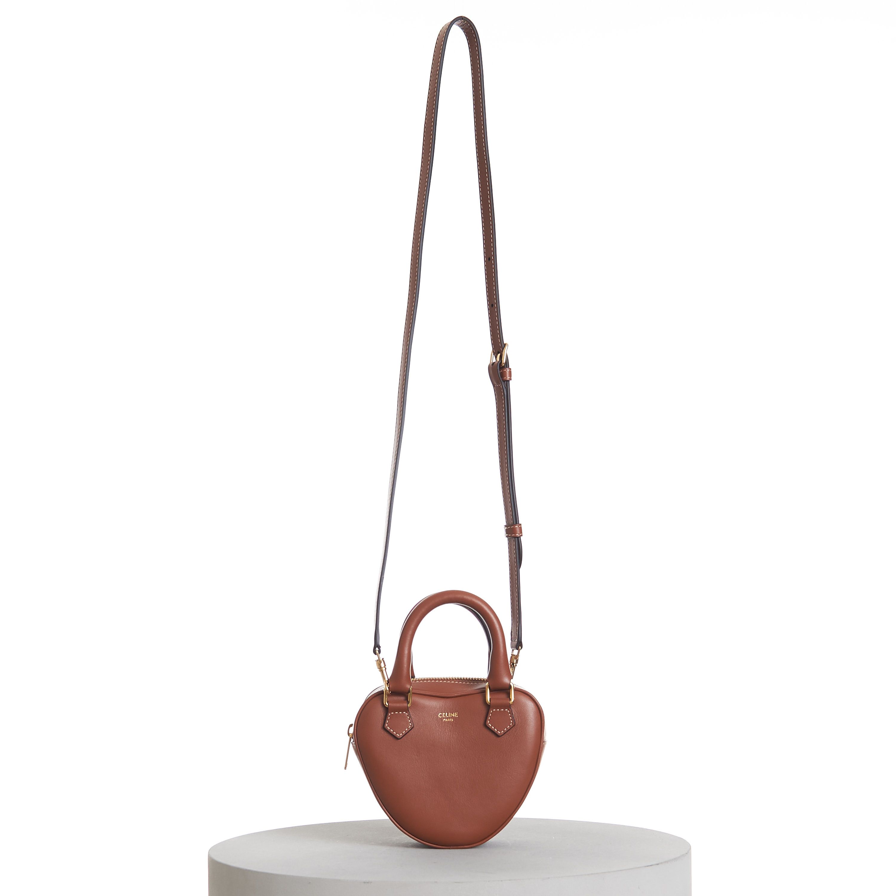 Celine Medium Celine Heart Bag In Tan Brown Smooth Leather Size ONE SIZE - 1 Thumbnail