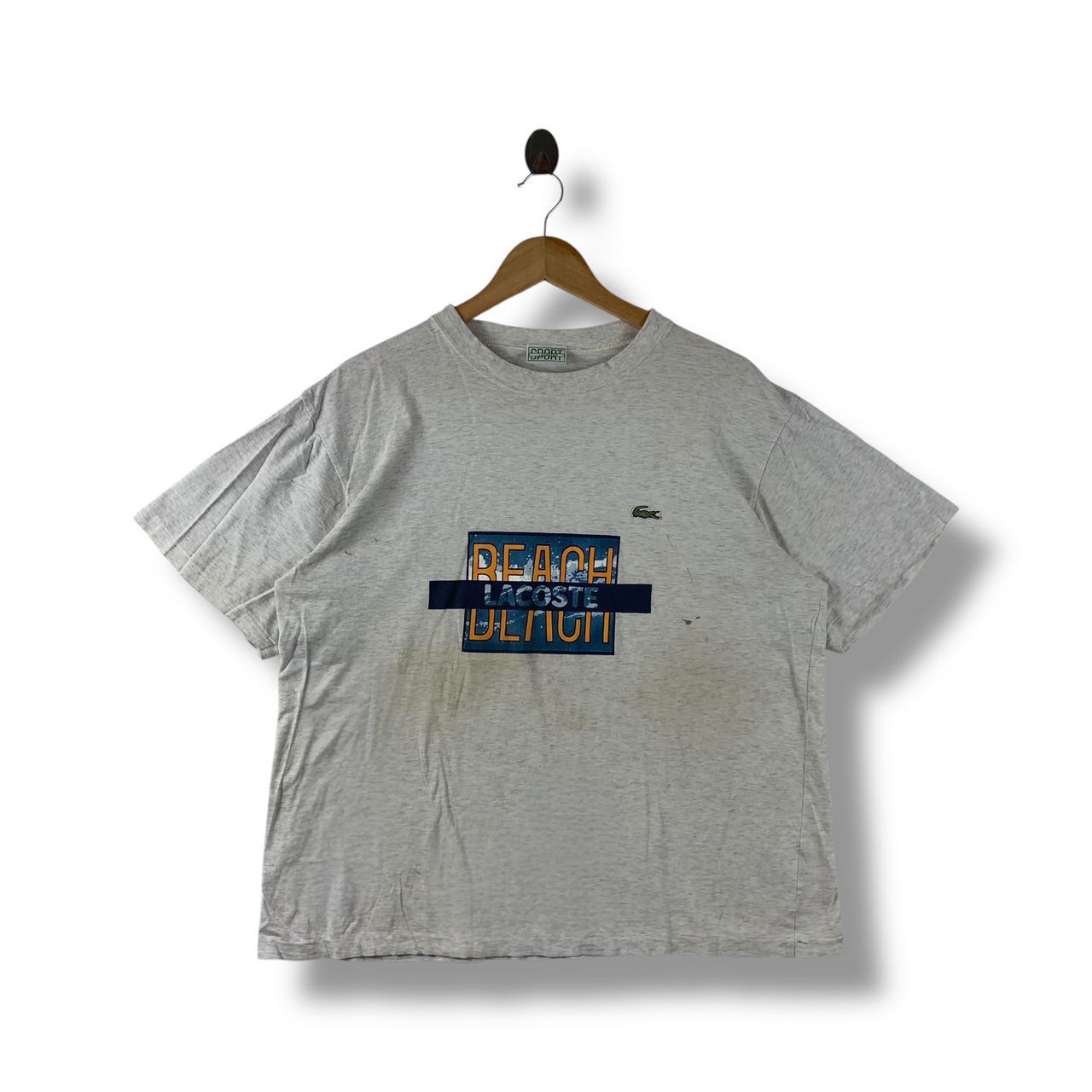 Lacoste × Vintage Vintage LACOSTE beach grey tee Size US L / EU 52-54 / 3 - 1 Thumbnail